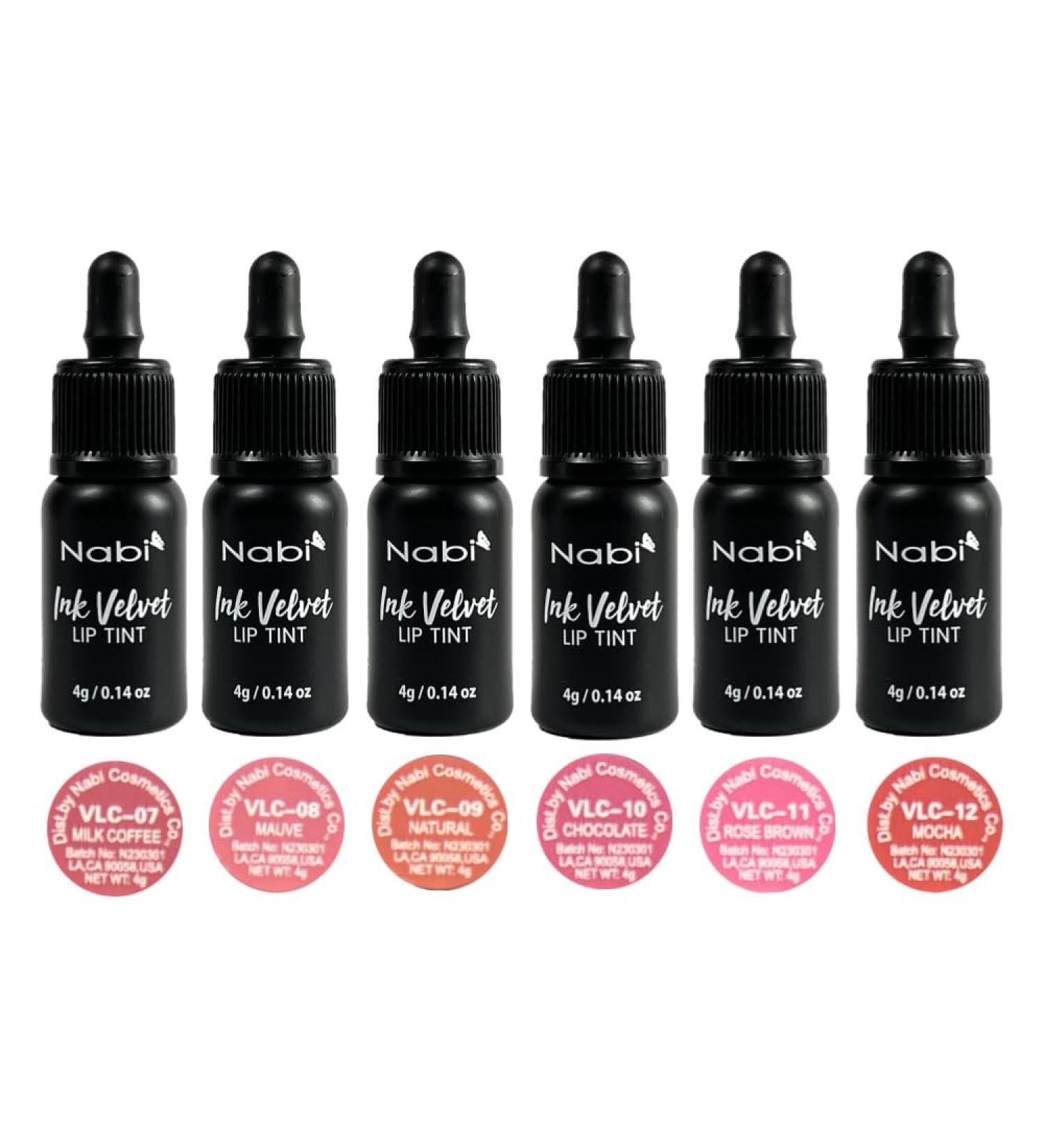 Buy Set of 6 Nabi Ink Velvet Lip Tint - Liquid Lip Stain in Brown Tones | International Shipping Available - Buy Online on GoSupps.com