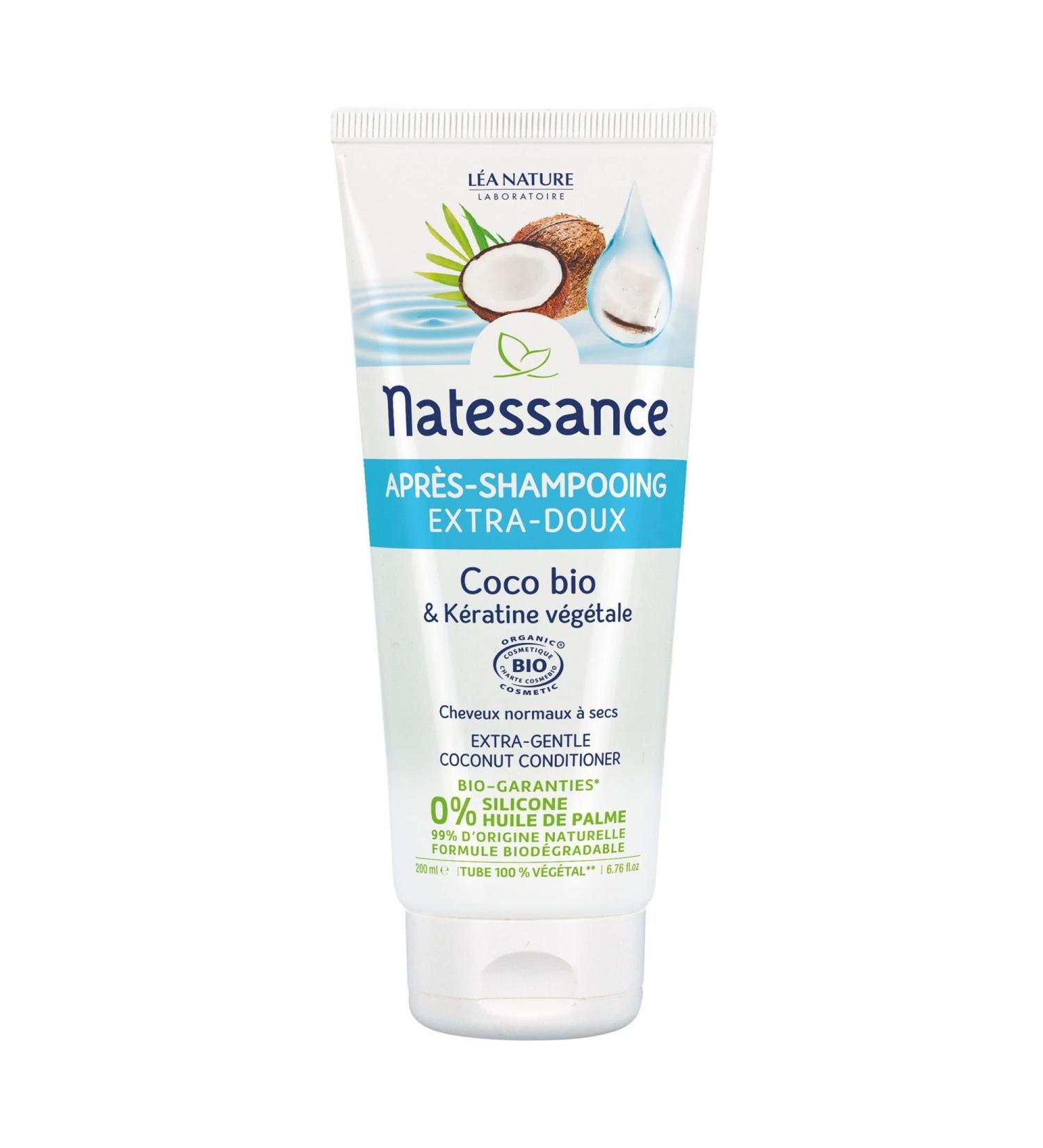 Natessance - Extra-gentle conditioner - Organic coconut & vegetable keratin 200m