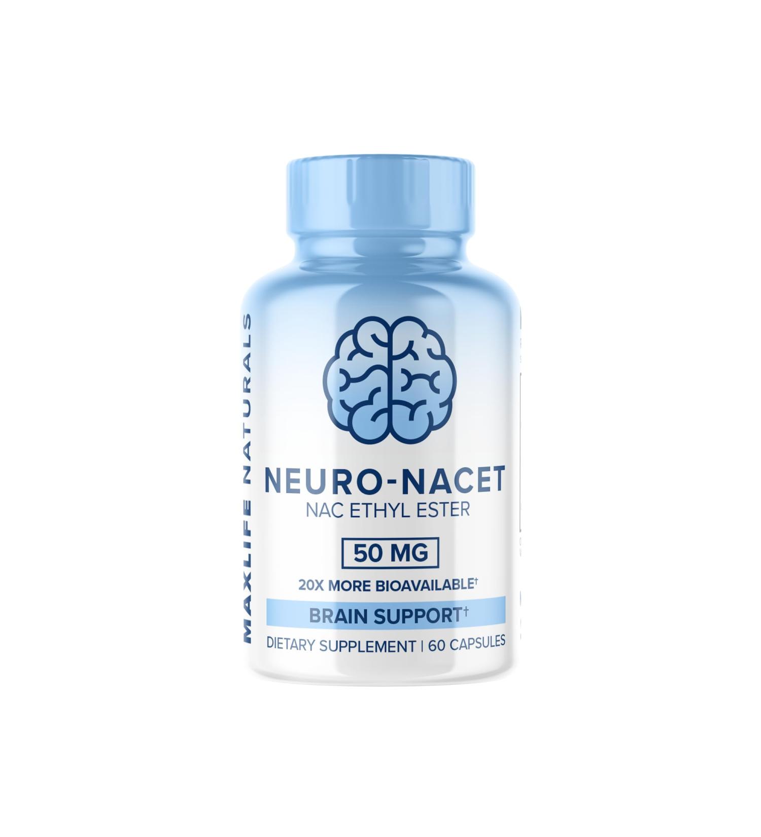 Neuro NACET - 1000mg N-Acetyl Cysteine Ethyl Ester | 20X More Bioavailable 10X Higher Glutathione Boost | Brain Support with Glycine & Selenium - International Shipping - Buy Online on GoSupps.com