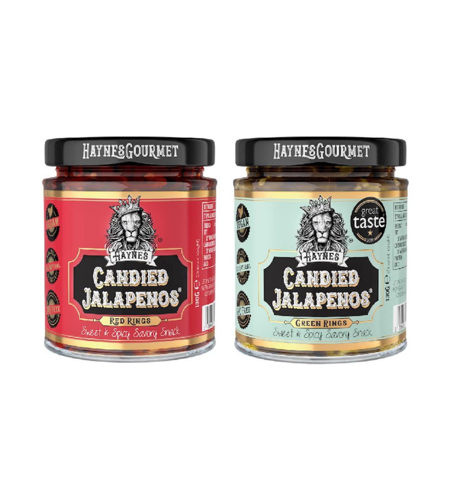 Haynes Gourmet Candied Jalapeno Slices Bundle - Sweet & Spicy Cowboy Candy with Red/Green Jalapenos - Buy Online on GoSupps.com