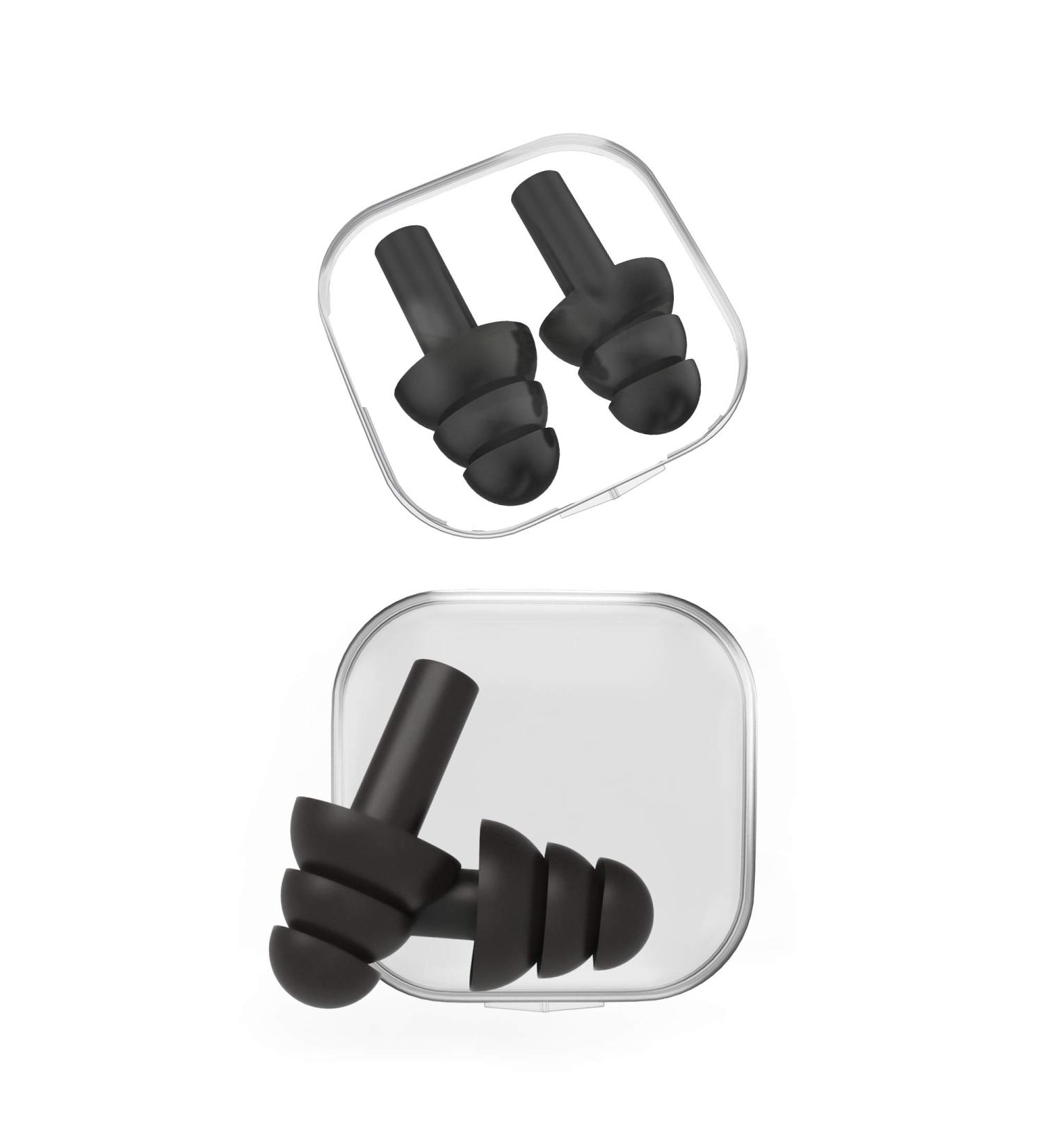 2 Pairs Noise Cancelling Ear Plugs for Sleeping - 32dB Highest NRR Ultra-Soft Silicone Ear Plugs with Storage Case - Great for Music Concert Snoring Travel Sports (Black) - Buy Online on GoSupps.com