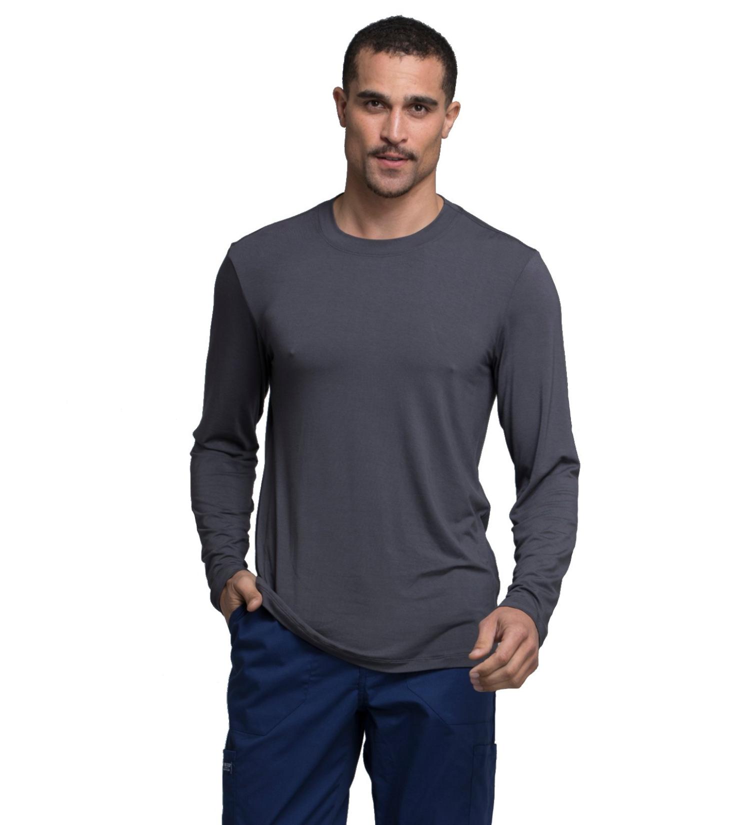 Work Wear Professionals Men's Underscrub T-Shirt - Long Sleeve, Crew Neck, Large Pewter | WW700 - Buy Online on GoSupps.com