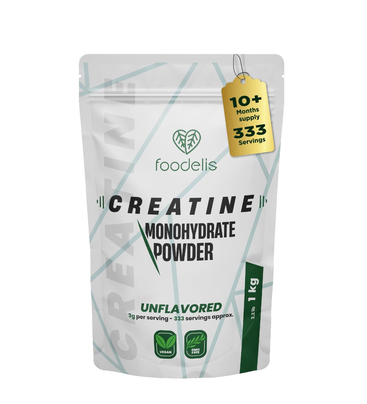 Creatine Monohydrate Powder 100% 1 kg / 333 doses Creatine Unflavoured Increases Physical Performance and Muscle Strength Includes Dispenser High Solubility - Buy Online on GoSupps.com