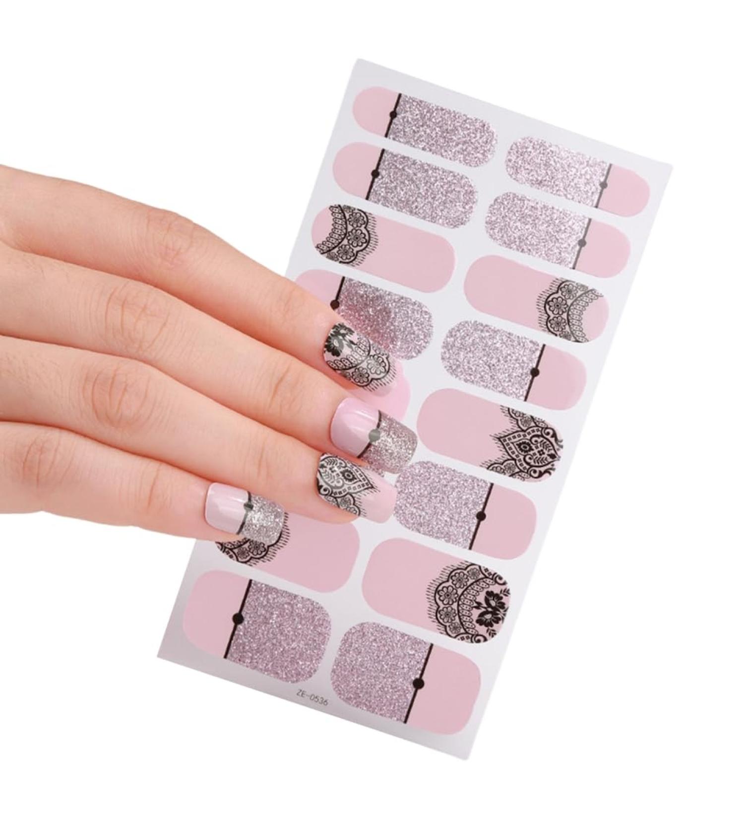 Ruarby French Tip Press on Nails Medium Almond False Nails Tips Detachable Full Cover Stick on Nails Glossy Nude False Nails - Buy Online on GoSupps.com