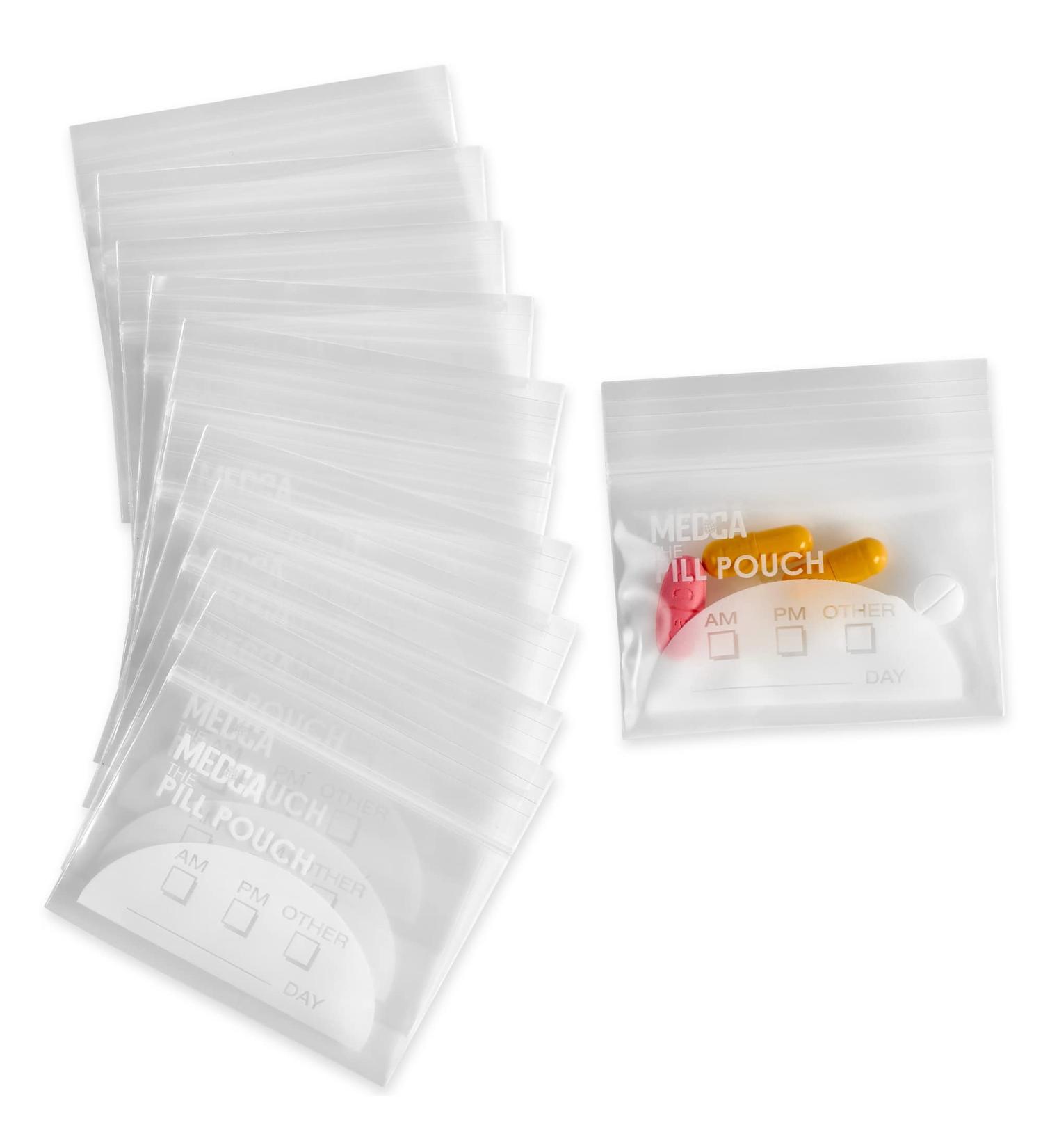 Extra-Thick Pill Pouch Bags - BPA Free Reusable 3x2 Zipper Storage Pouches Pack of 100 | Daily AM PM Travel Organizer - Buy Online on GoSupps.com