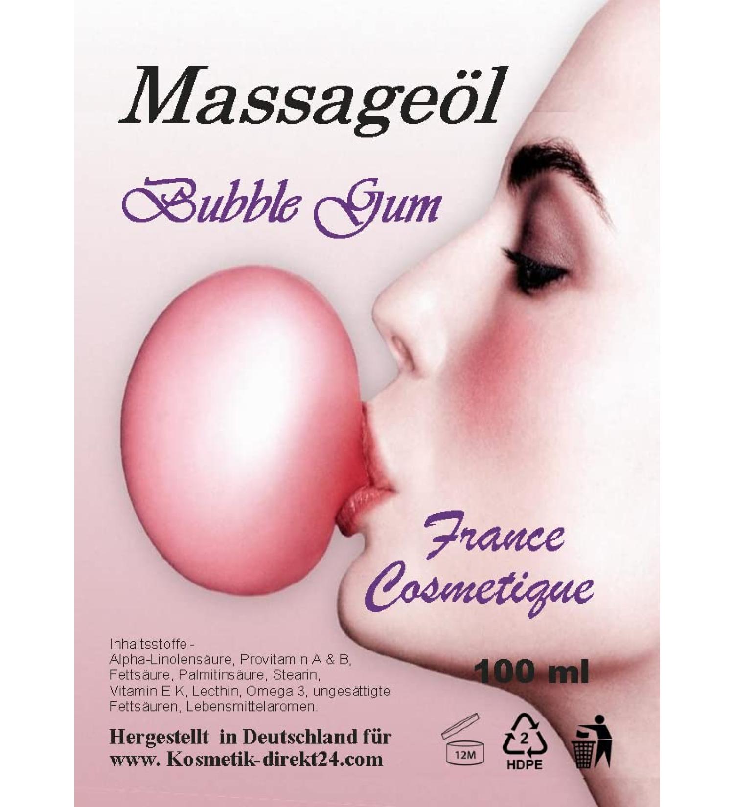 Buy Bubble Gum Edible Massage Oil | 100ml | Chewing Gum Aroma for Oral Use | Extra Slippery - Buy Online on GoSupps.com