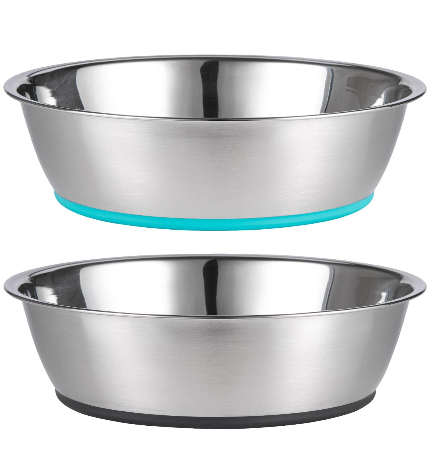 PEGGY11 Lightweight Stainless Steel Cat Dog Bowls - 2 Pack 0.75L 0.75L Grey - Buy Online on GoSupps.com