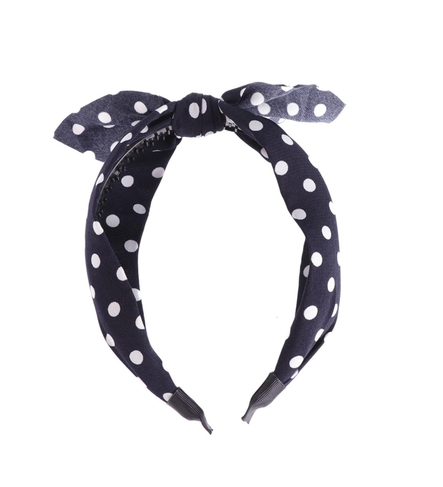 minkissy Bowknot Hair Band Women Hair Hoop Women Headband Polka Dot Headband Blue Miss Black and White Stripes Head Hair Accessories - Buy Online on GoSupps.com