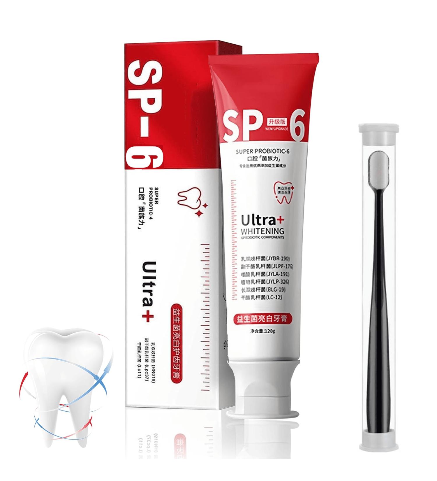 XJIM SP-6 Ultra Whitening SP 6 Toothpaste New Upgrade SP-6 Tooth Whitening Stain Removal Toothpaste Probiotic Brightening Fresh Breath Toothpaste (1pcWhitening) - Buy Online on GoSupps.com