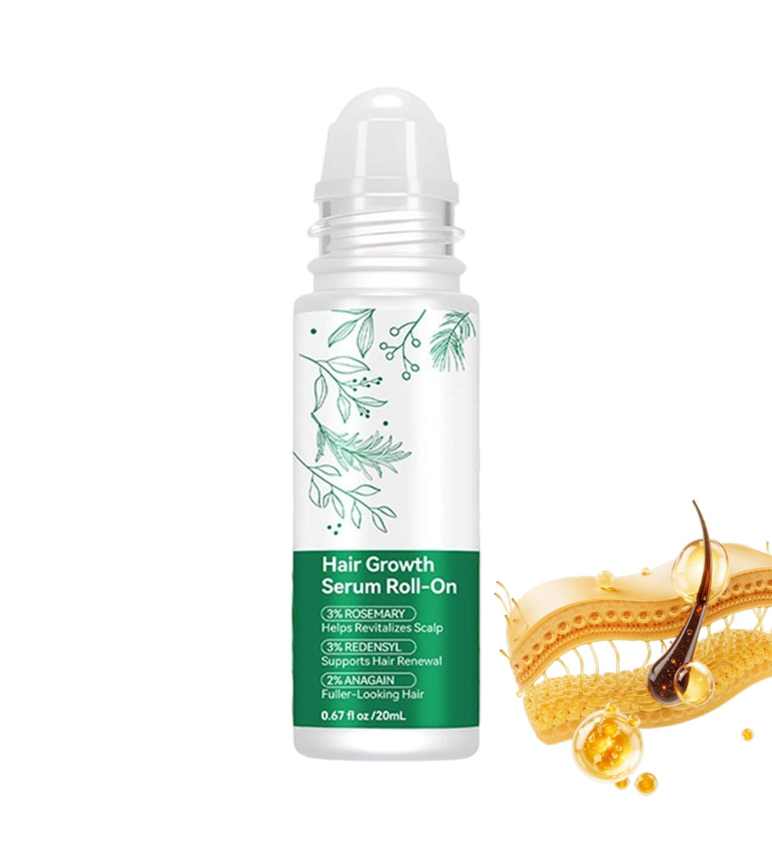 Hair Oil 20ml Liquid Roll-On with Natural Scalp Care - Hair Strengthening Oil for Women and Men Anti-Breakage Silky Texture - Buy Online on GoSupps.com