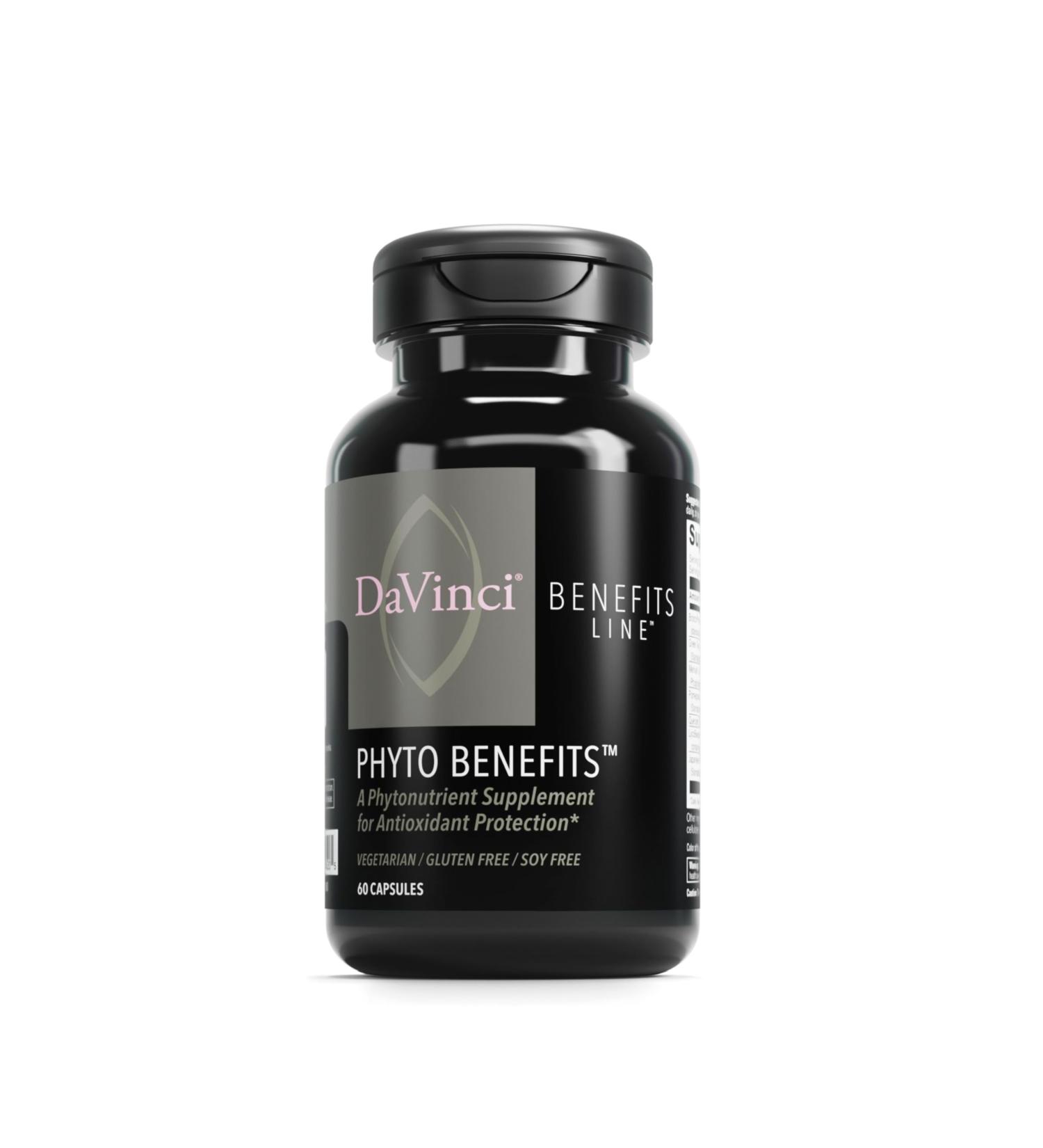 DAVINCI Labs Phyto Benefits - Supports Heart, Brain & Immune Health, GLP-1 Production & More with Curcumin, Quercetin, Green Tea & More* - Vegetarian, Gluten-Free, Soy-Free - 60 Capsules - Buy Online on GoSupps.com