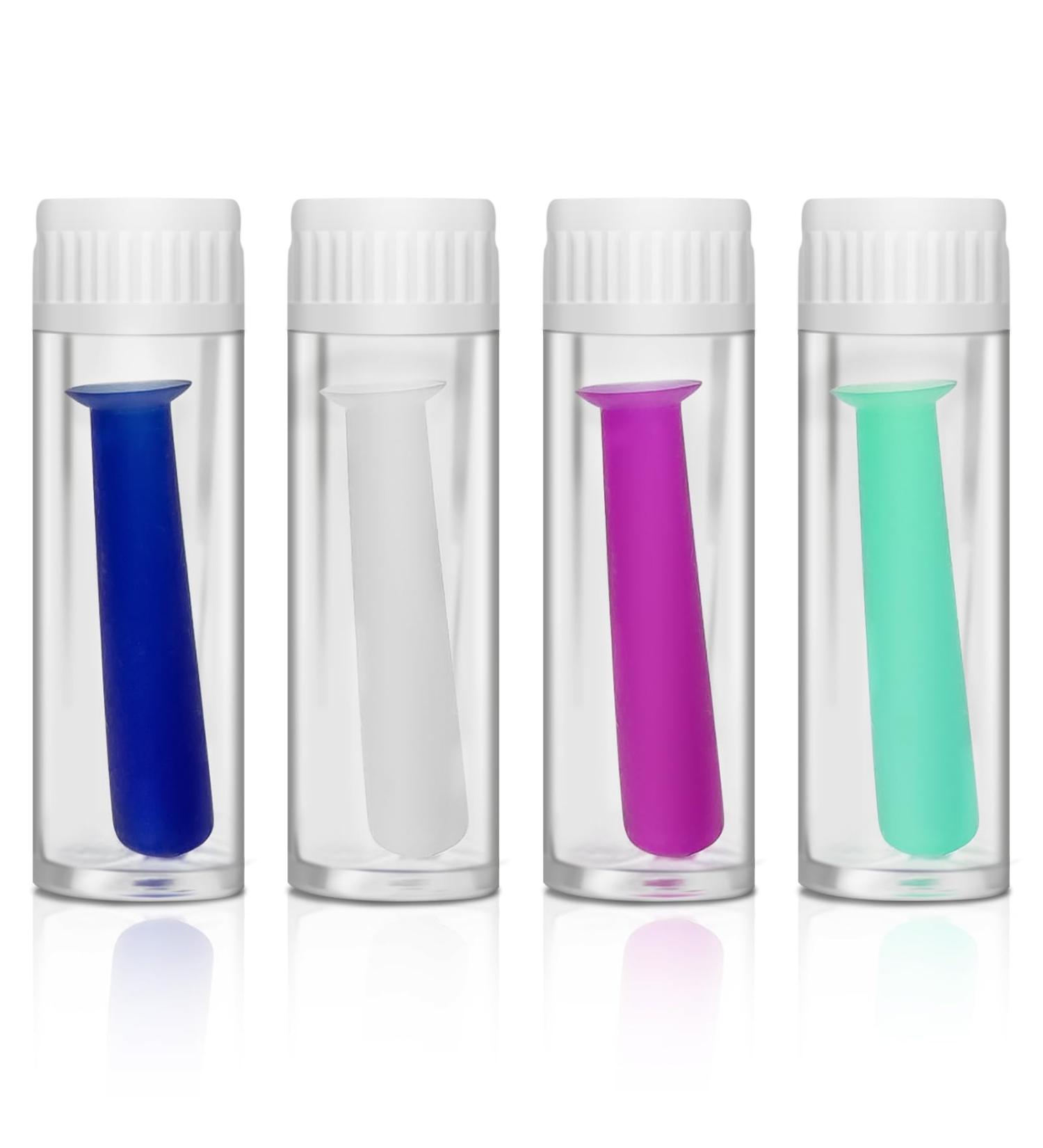 Contact Lens Extraction Tool Set - 4 Piece Silicone Suction Cups for RGP & Scleral Lenses - Pink Green Blue White - International Shipping Available - Buy Online on GoSupps.com