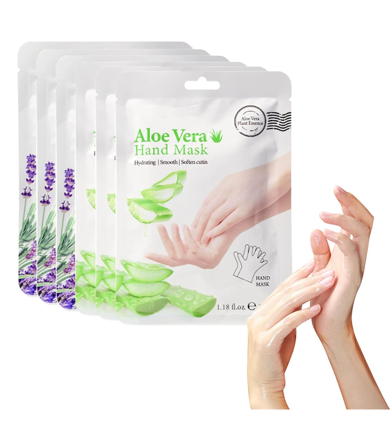 Masque Mains Aloe Vera & Lavande - 6 Pi ces - Gants Hydratants Et Nourrissants Pour Mains S ches Et Gerc es - Extraits Naturels - Soin R parateur Et Adoucissant Pour Hommes Et Femmes - Buy Online on GoSupps.com
