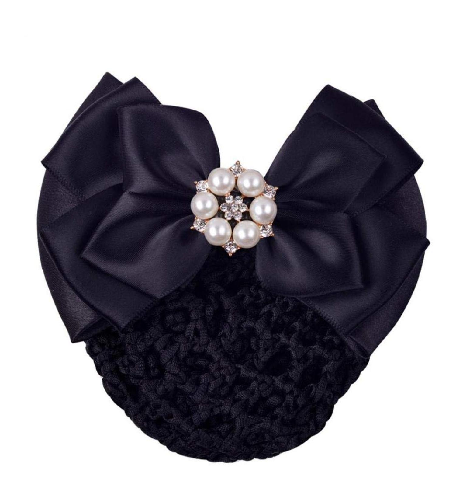 Women Hair Bun Cover Net Snood Hairnet Bowknot Barrette Hair Clip Bow Lace Flower Hair Accessories(Black) - Buy Online on GoSupps.com