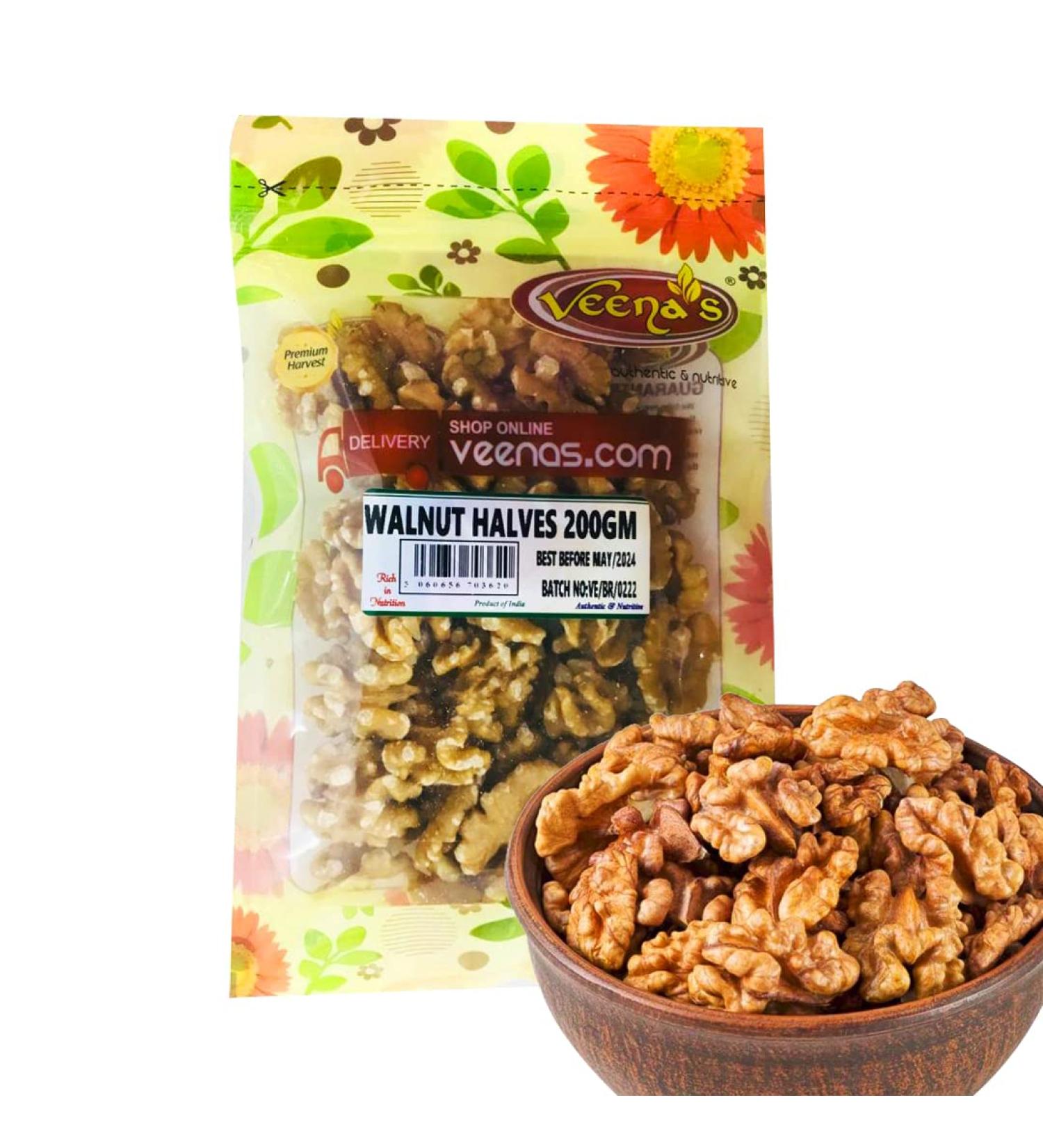 Veenas | Walnuts Haves | 200G | Indian Origin | Very Healthy and Tasty | Raw Natural Nuts Walnuts - Buy Online on GoSupps.com