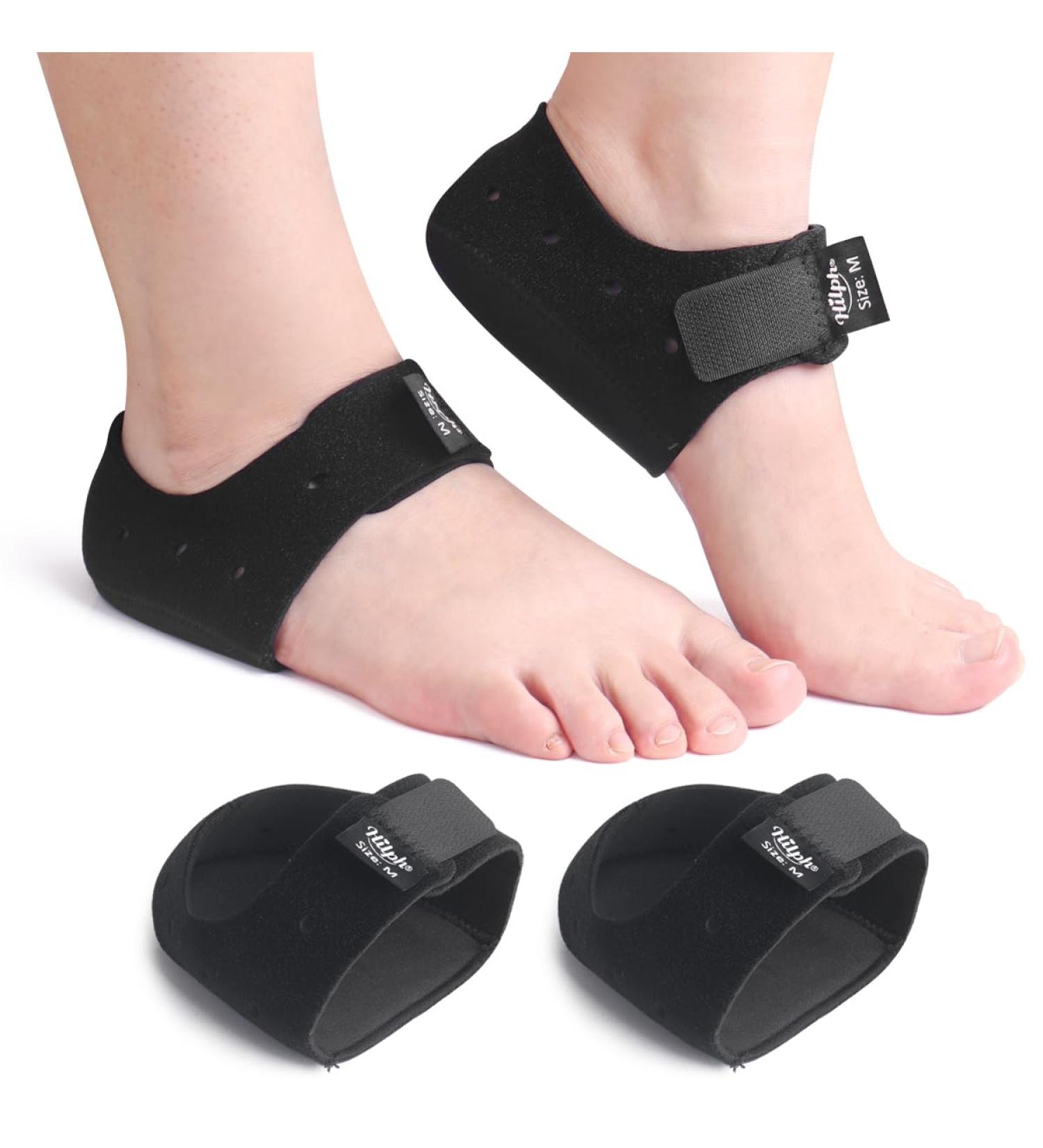 Hilph Heel Pads Protector for Plantar Fasciitis & Heel Pain Relief - Gel Cushions for Men & Women - Large Black Heel Support for Achilles Tendonitis & Cracked Heels - Buy Online on GoSupps.com