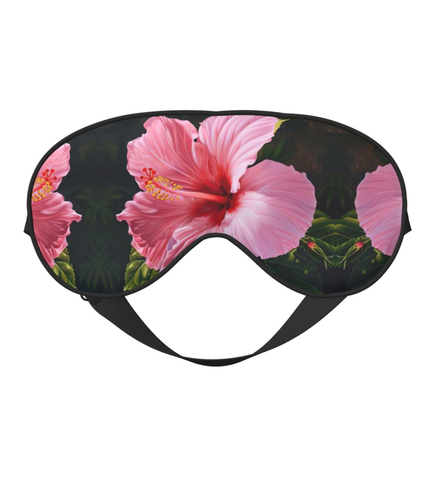 SSIMOO Hawaii Red Flower Print Eye Mask - Soft Light-Blocking Double-Sided Sleep Mask for Better Sleep Quality - Buy Online on GoSupps.com