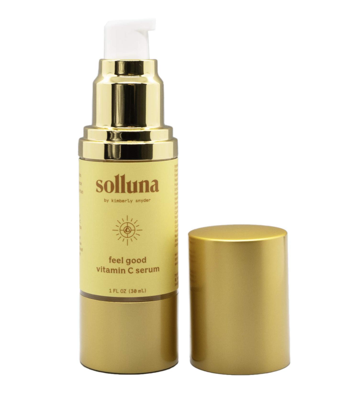 Feel Good Vitamin C Serum by Solluna | Brightening & Firming Facial Serum with Hyaluronic Acid & Botanical Extracts | Natural Cruelty-Free Non-GMO Shipping Worldwide - Buy Online on GoSupps.com