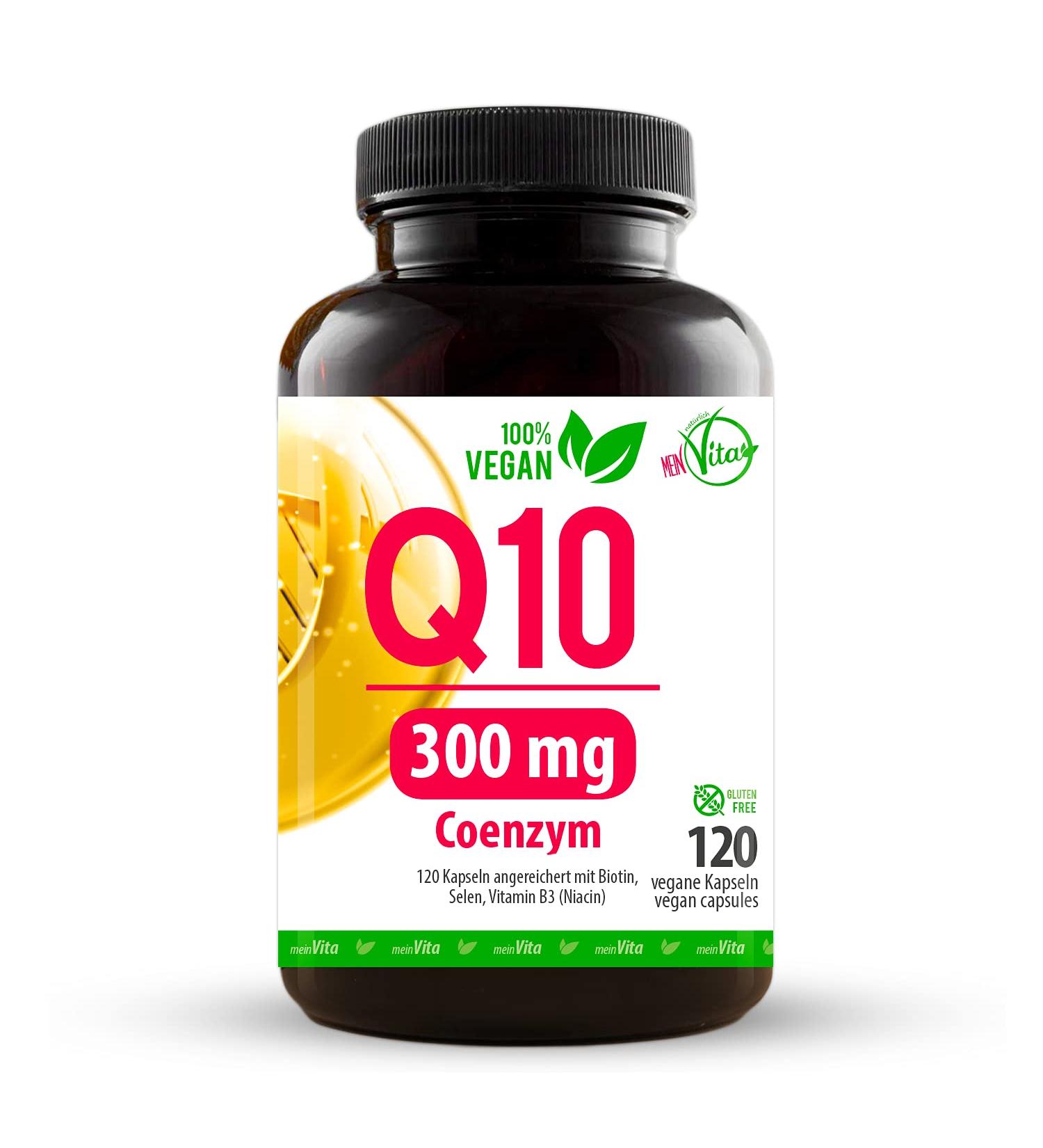 Coenzyme Q10 300mg High-Dose Vegan Capsules - 120 Bioactive Vegetarian Capsules with B3 Biotin & Selenium - Lab Tested for Quality - Buy Online on GoSupps.com