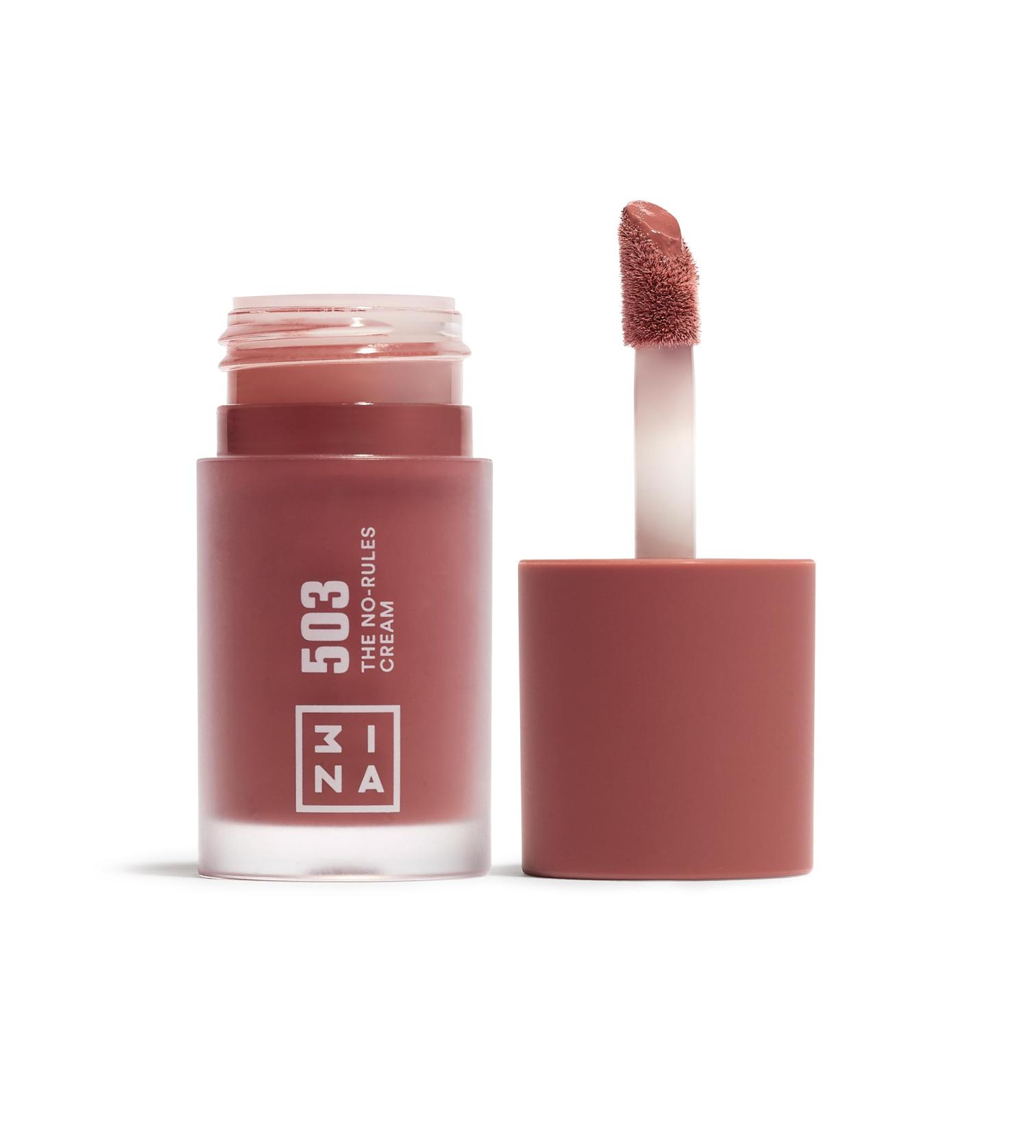 3ina Makeup No-Rules Cream 503 - Vegan Liquid Blush for Eyes Lips & Cheeks | Nudef Pink - Sweet Almond Oil - Cruelty-Free Blusher for Natural Finish - Buy Online on GoSupps.com