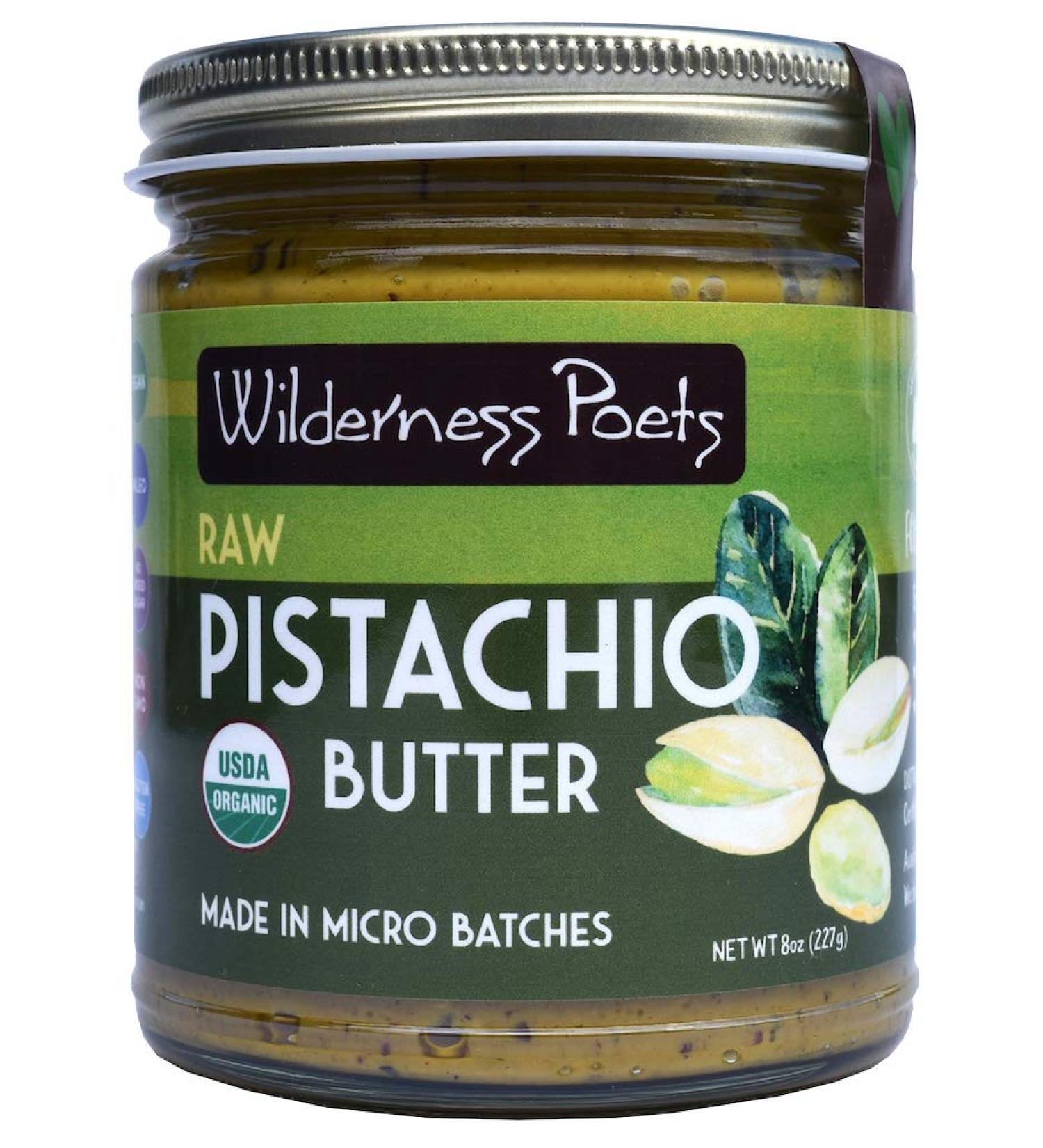 Wilderness Poets Organic Raw Pistachio Butter - 8 oz | Premium Nut Butter - Buy Online on GoSupps.com