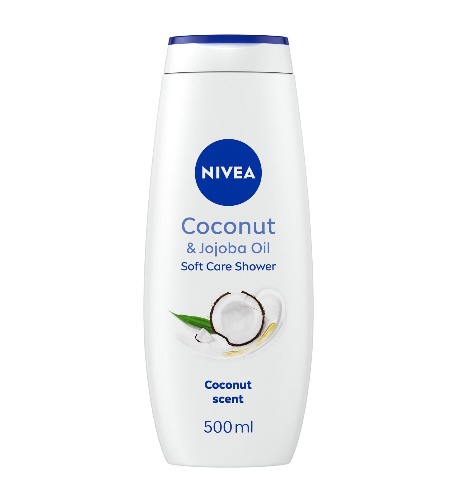 NIVEA Coconut & Jojoba Oil Shower Cream (500ml) Moisturising Body Wash with Coconut and Jojoba Oil Caring Body Wash for Women for Soft and Supple Skin - Buy Online on GoSupps.com