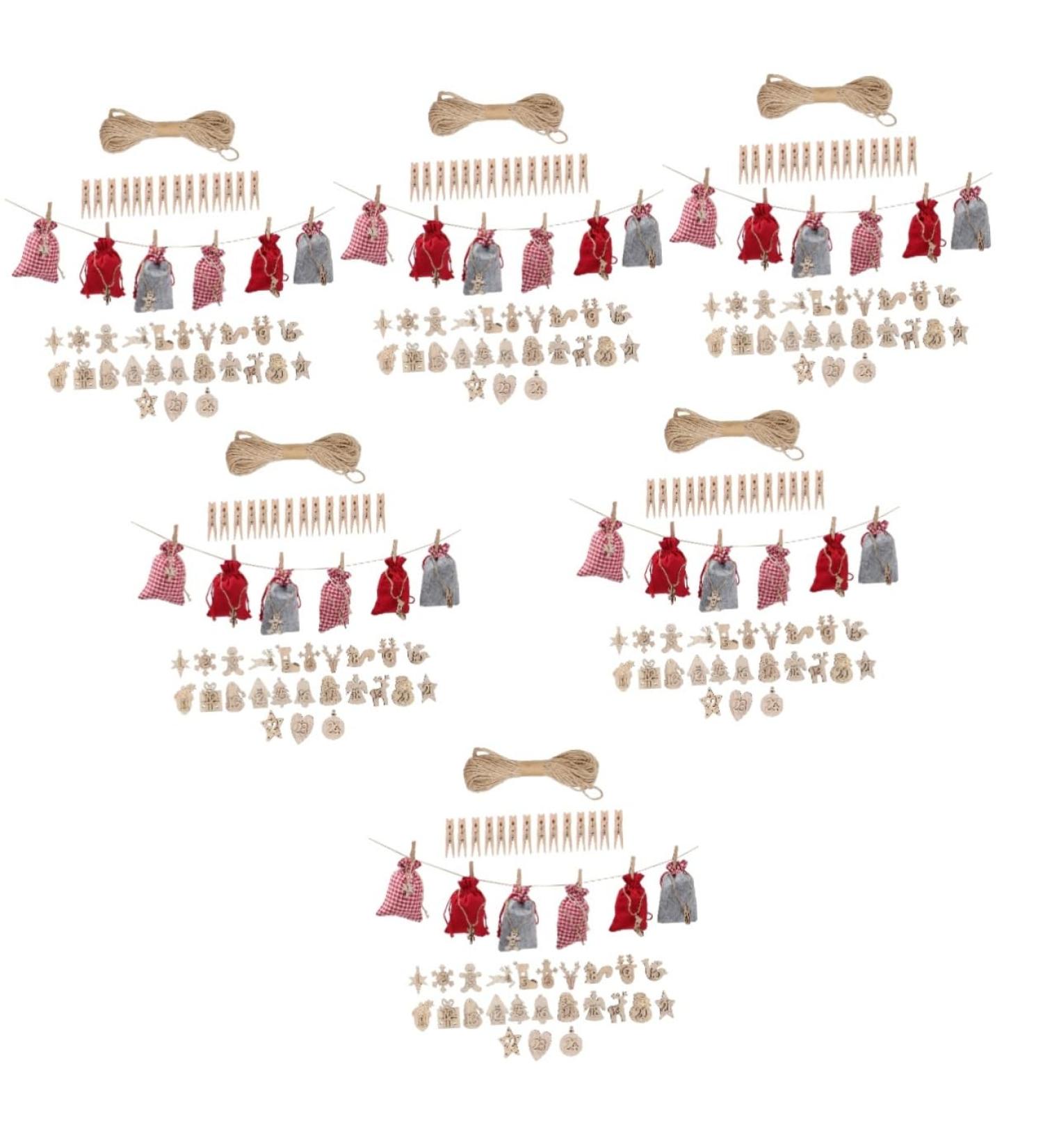 Cabilock DIY Advent Calendar 6 Sets Christmas Calendar Bag Digital Calendar Xmas Candy Bags Countdown Calendar Candy Bags Number - Buy Online on GoSupps.com