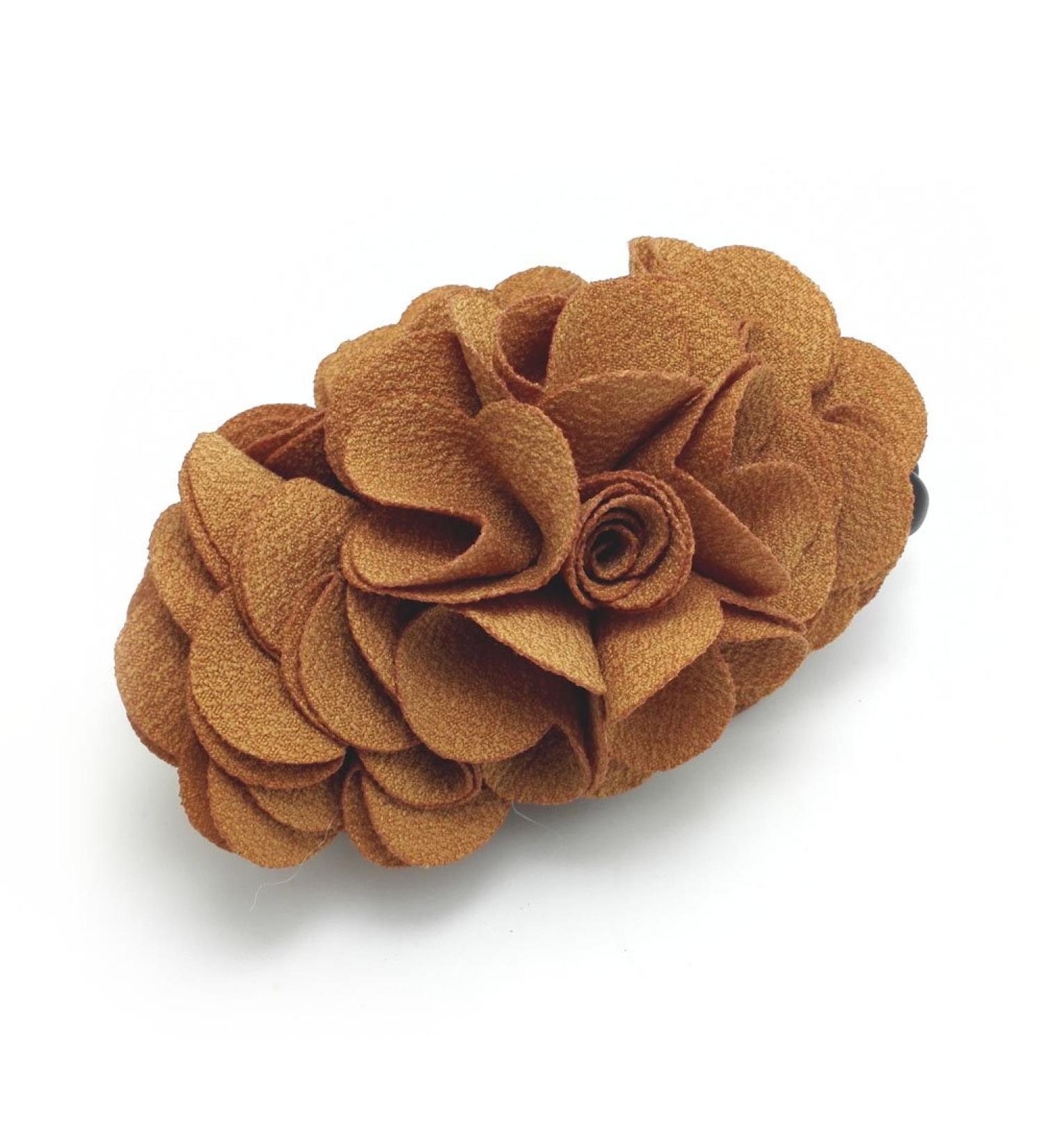 Meilliwish Flowers Rose Hair Clip Ponytail Holder - Brown | Elegant Floral Hair Accessory - Buy Online on GoSupps.com