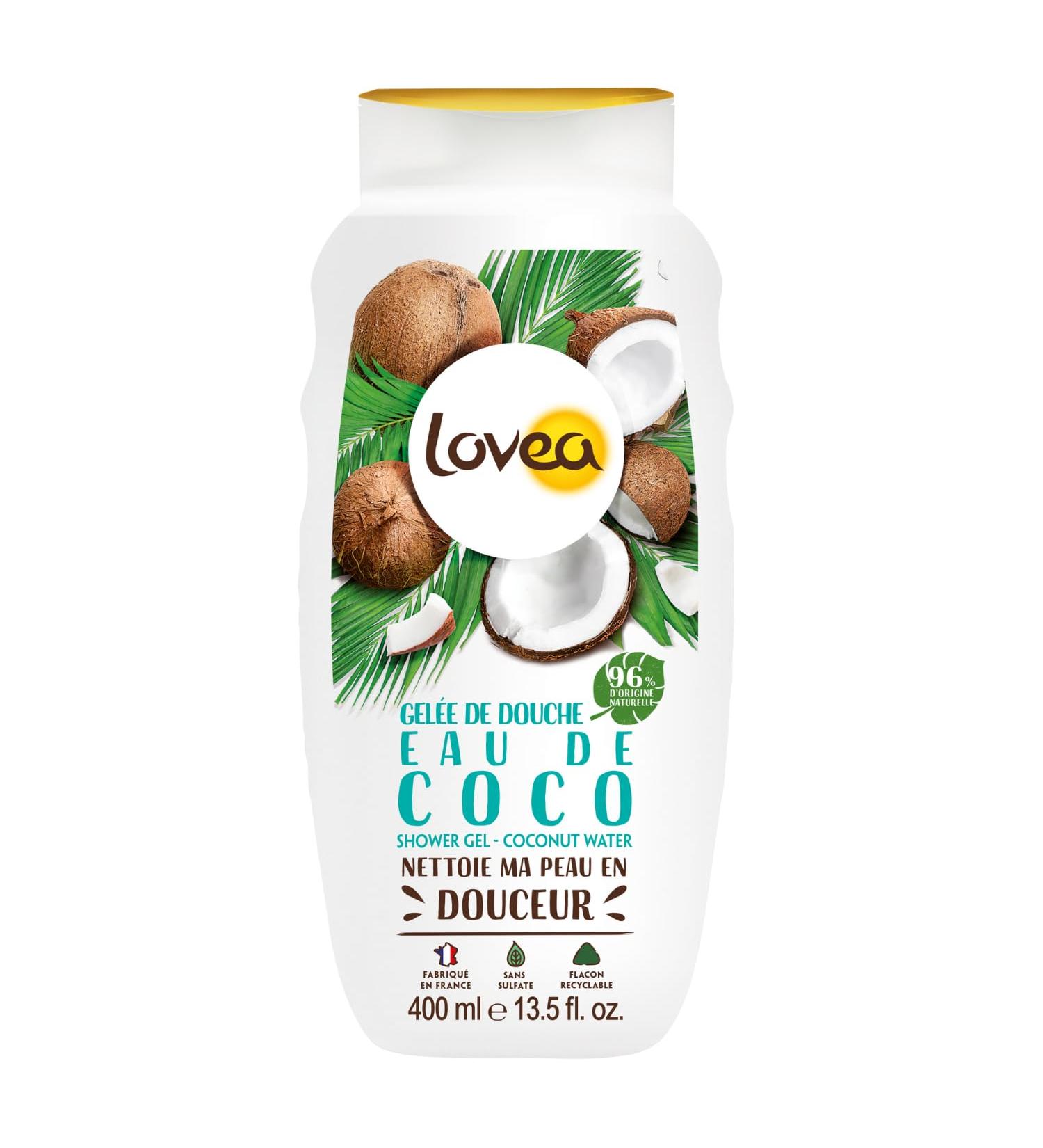  Lovea LOVEA - Shower Jelly - Coconut Water - Fine & Creamy Lather - Gently Cleanses - 96% Natural Origin - pH Neutral - Sulfate Free - Made in France - 400 ml - Buy Online on GoSupps.com