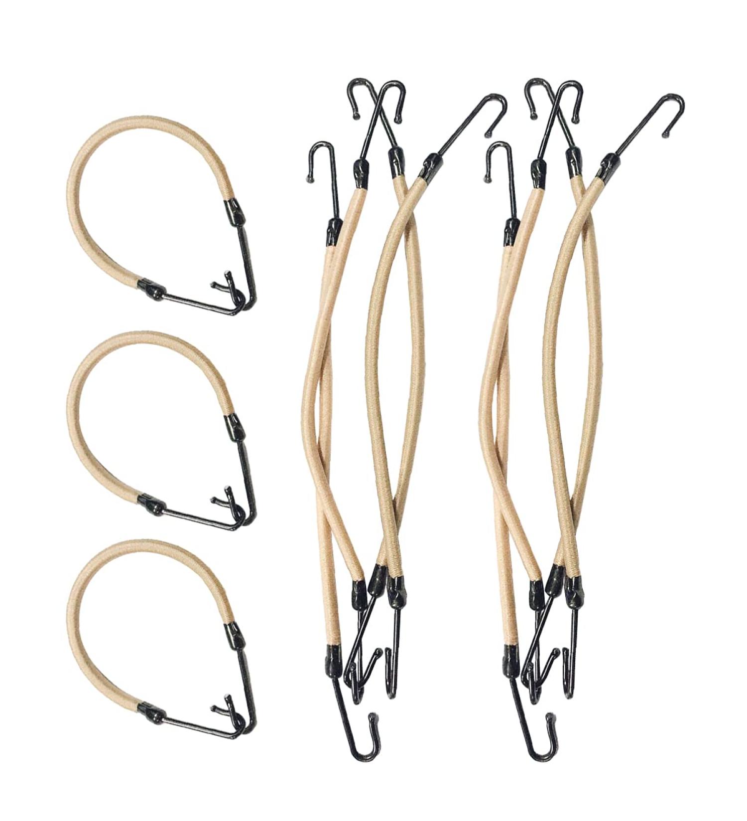 Minkissy 20PCS Ponytail Hooks - Elastic Rubber Hair Bands & Bungee Cords for Women & Girls (Apricot Beige 12.5cm) - Perfect Hair Tie Ropes - Buy Online on GoSupps.com