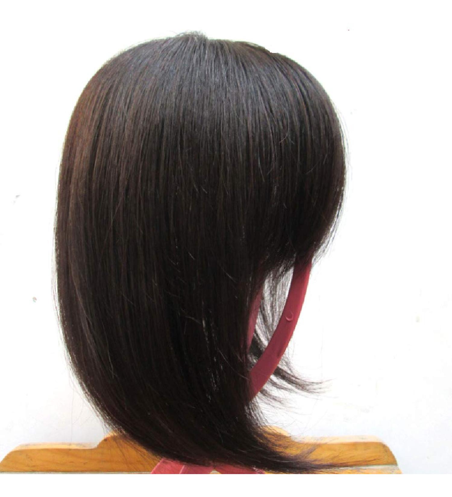 Flat Bangs Hairpiece for Women - Dark Brown Bangs Extension (13x14 cm 30 cm) | International Shipping Available - Buy Online on GoSupps.com
