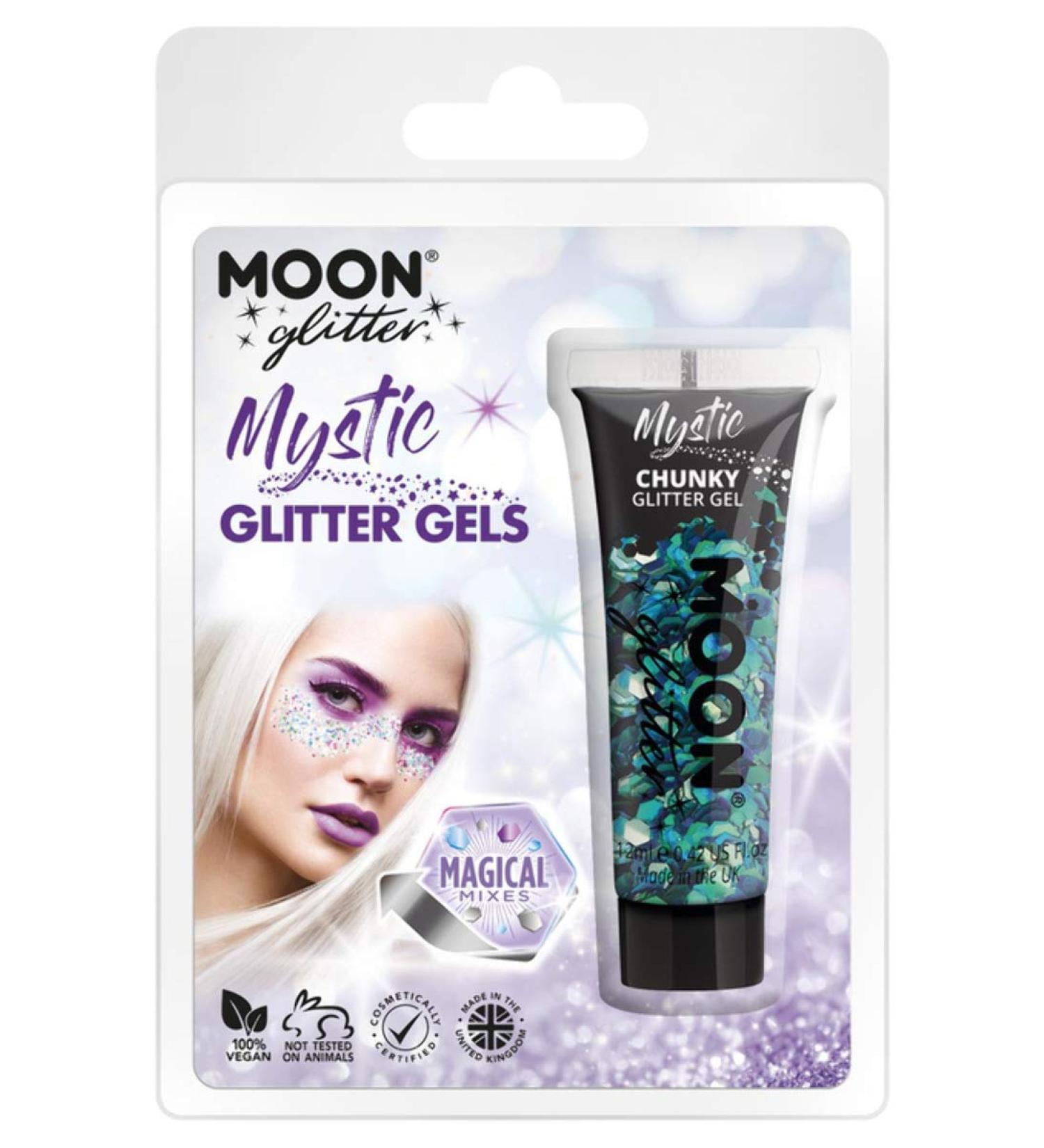 Smiffys Moon Creations Glitter Make-Up Moon Glitter Mystic Chunky Glitter Gel Atlantis Blue/Green