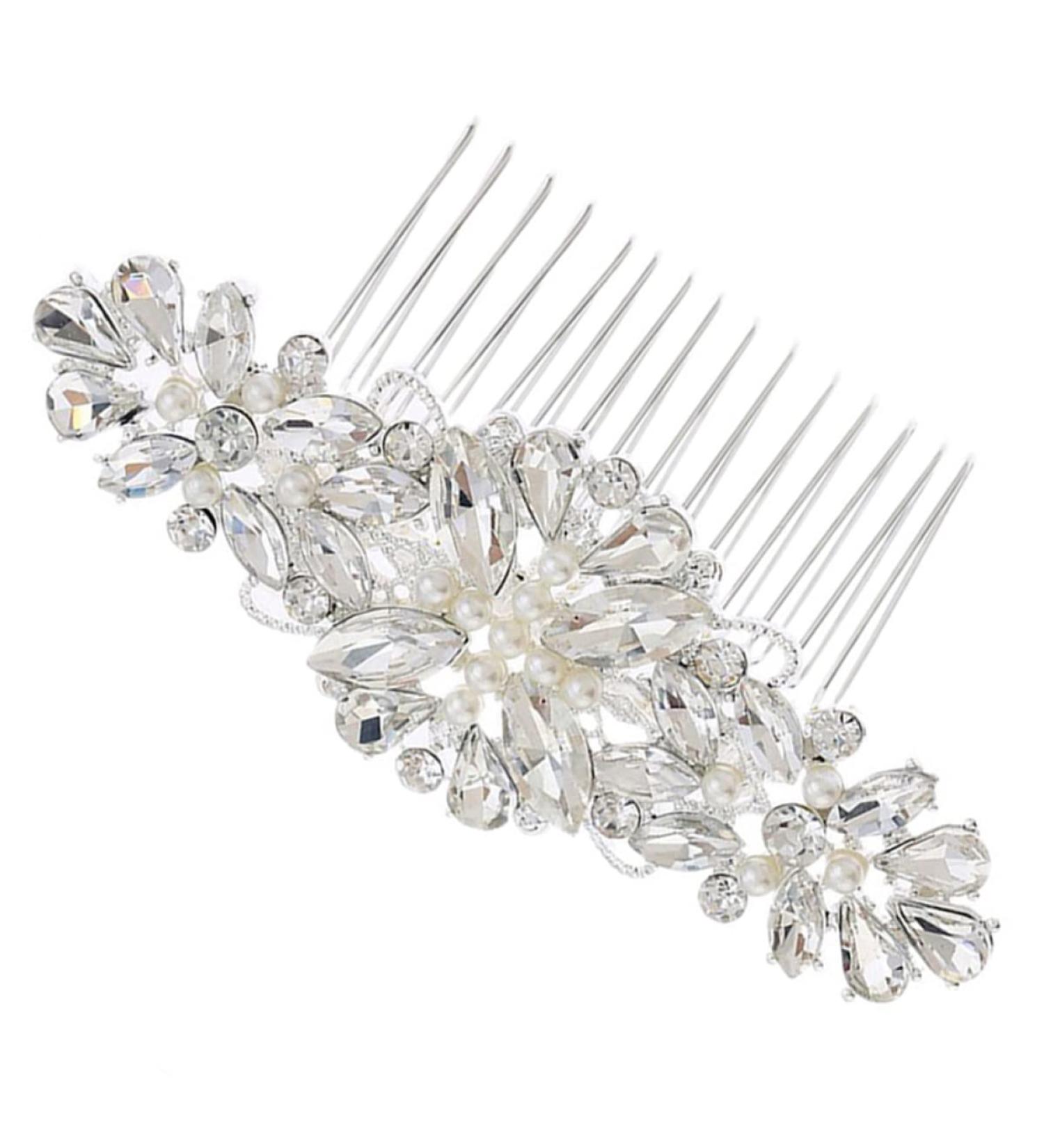 Ipetboom 1pc Flower Side Hair Comb Wedding Comb Teasing Combs for Women Rhinestone Hair Comb for Women Bridal Hair Comb Wedding Hair Comb Pearl Hair Comb Pearl Side Comb Alloy Bride Hairpin - Buy Online on GoSupps.com