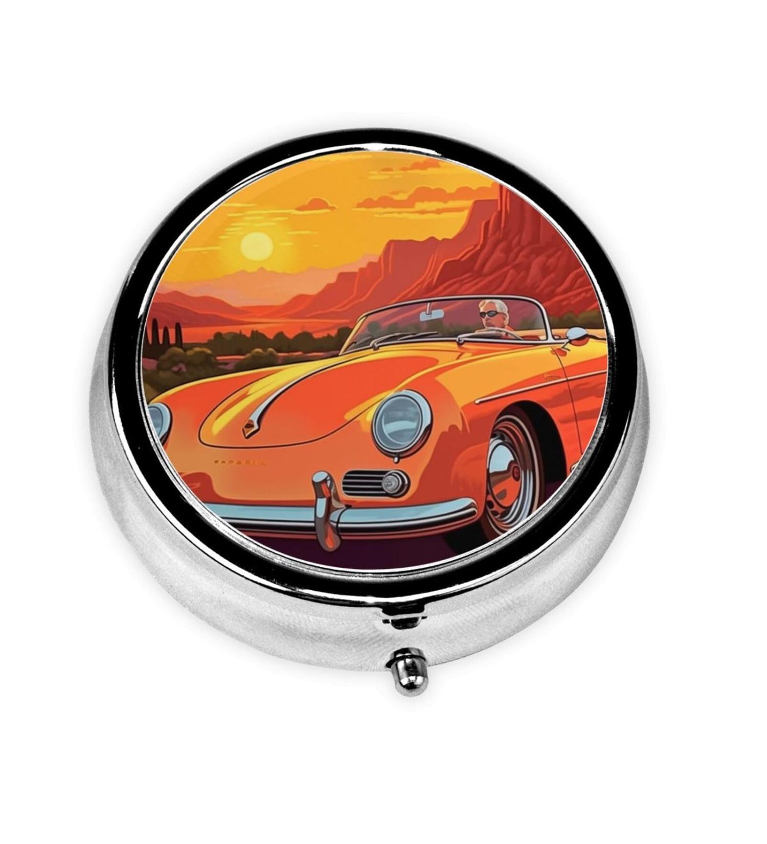 Buy Cartoon Sports Car Portable Metal Pill Box - Mini 3-Compartment Design for Travel | Durable & Fun Travel Accessory - Buy Online on GoSupps.com