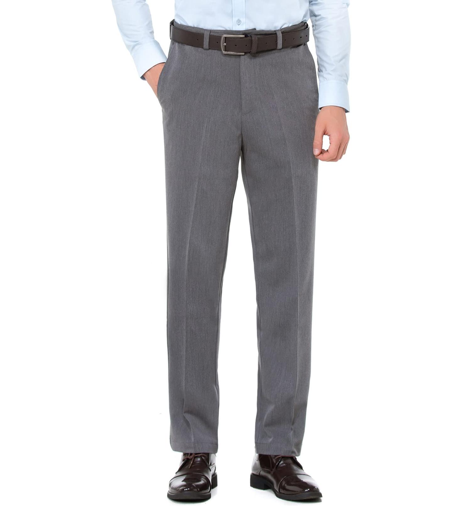 Men's Expandable Waist Flat Front Golf Pants Classic Fit 38W x 30L Grey - Comfort and Style for the Course - Buy Online on GoSupps.com