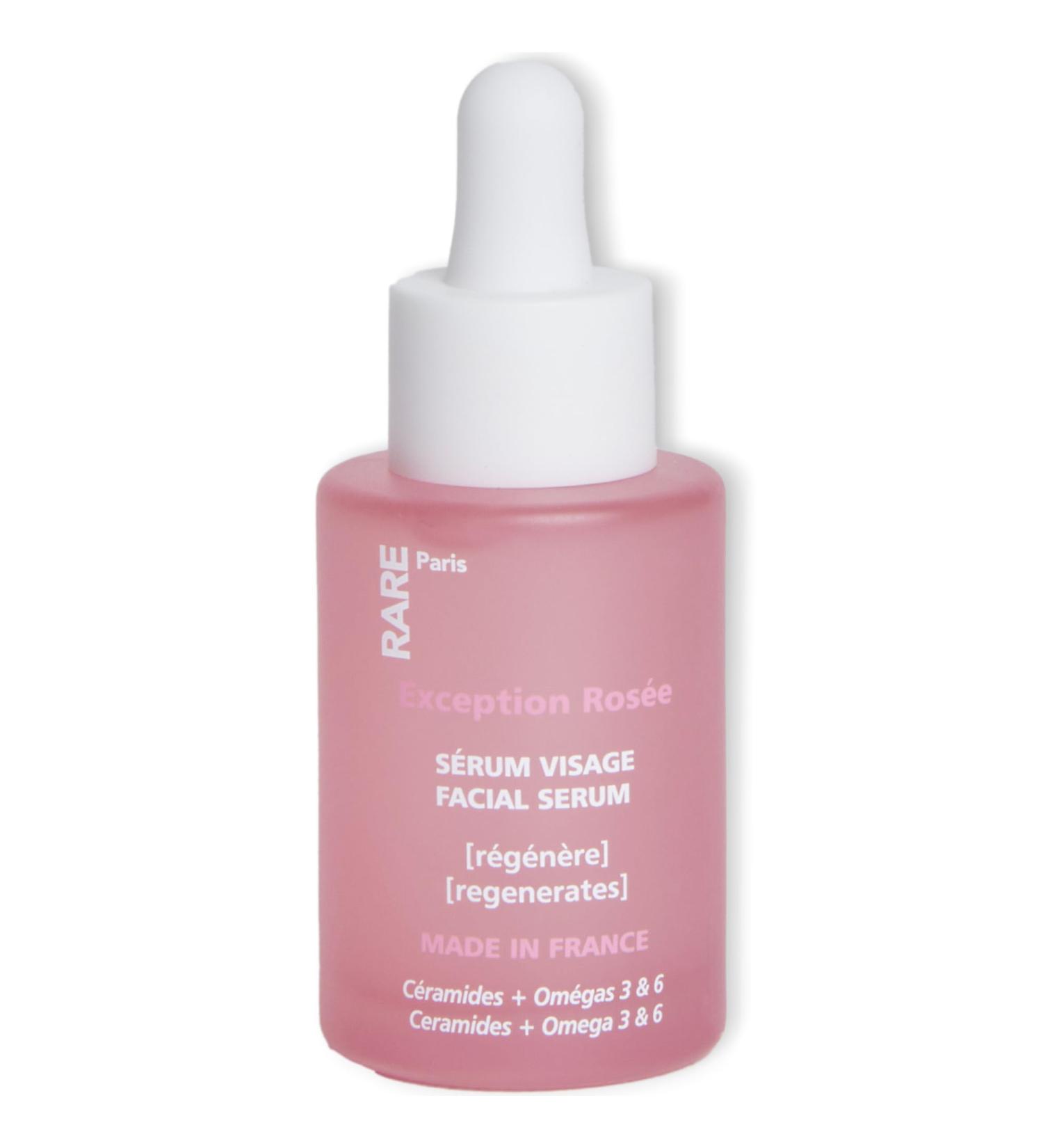 RARE Paris - Exception Ros e - Regenerating Facial Serum - Hydrating & Brightening - With Ceramides & Omega-3 & 6 - Brightening Firming & Revitalizing - Multi-Active Serum Formula - 1oz Exception Pink 1 Fl Oz (Pack of 1) - Buy Online on GoSupps.com