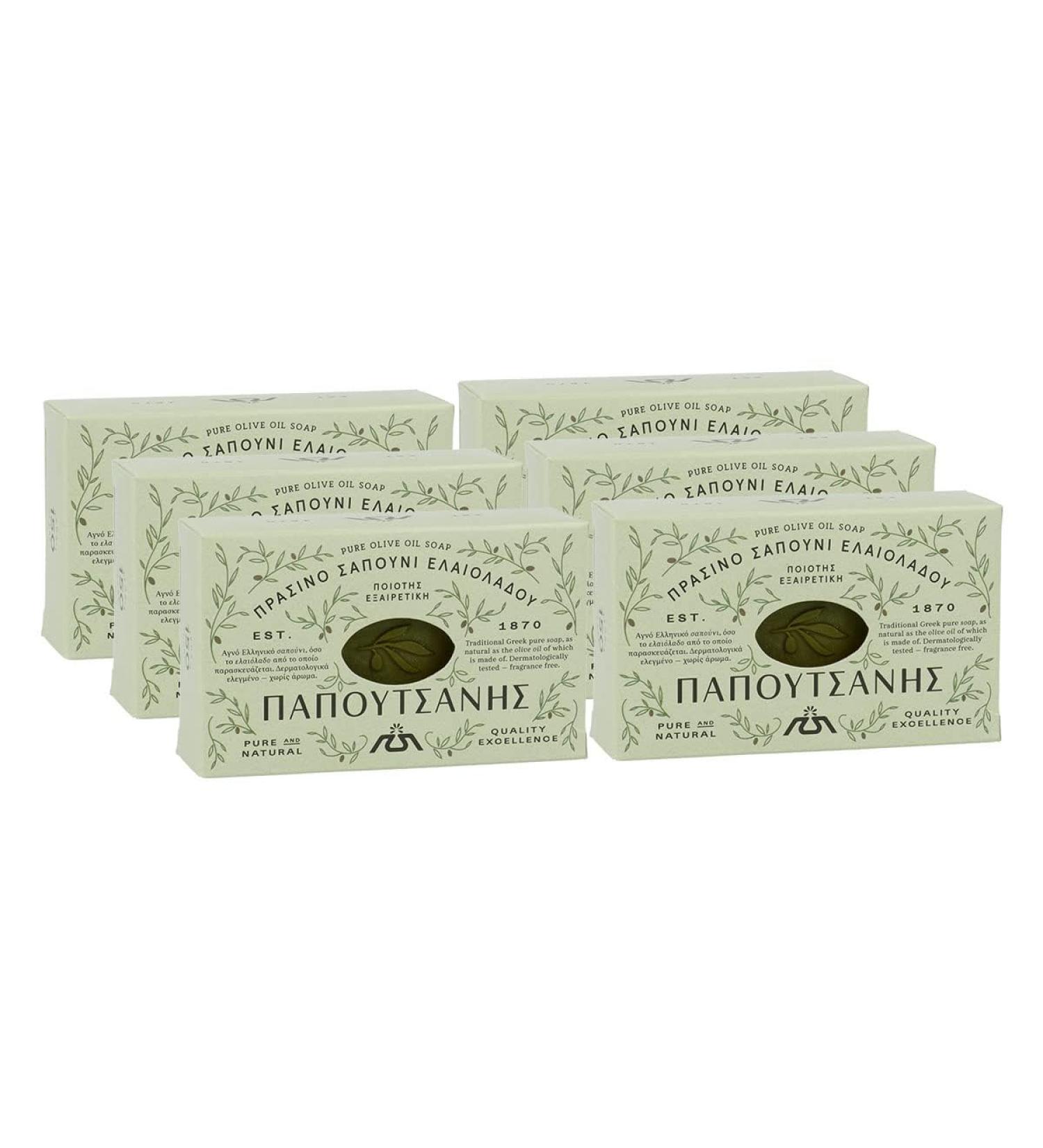 Papoutsanis Set of 6 Olive Oil Soap Bottles 125g by Papoutsanis Beauty by Papoutsanis - Buy Online on GoSupps.com