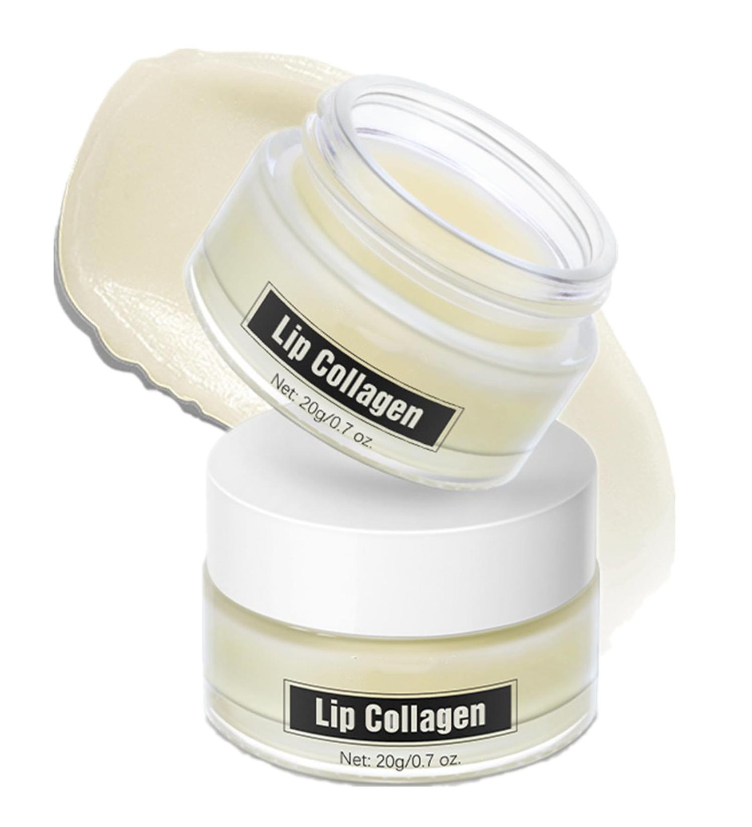 Collagen Lip Sleeping Mask Overnight Lip Collagen Balm with Peptide Complex & Coconut Oil Hydrating Day & Night Lips Mask and Primer for Dry Lips 20g x2 - Buy Online on GoSupps.com