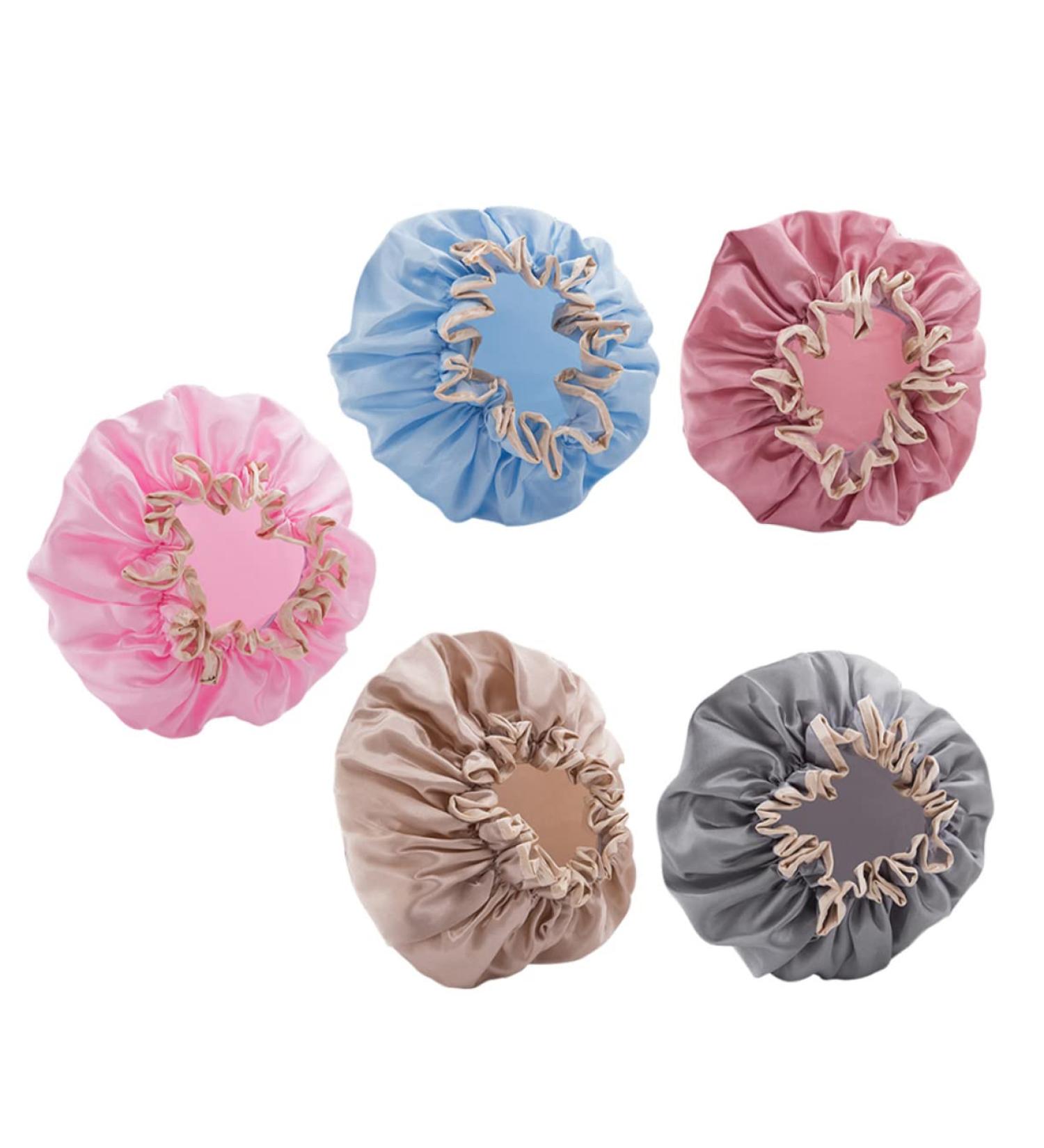 Kids Shower Cap Set - 5pcs Girls Swim & Bath Caps | Reusable Night Sleep & Makeup Cap | Children Shower Hats - FOMIYES PEVA - Buy Online on GoSupps.com