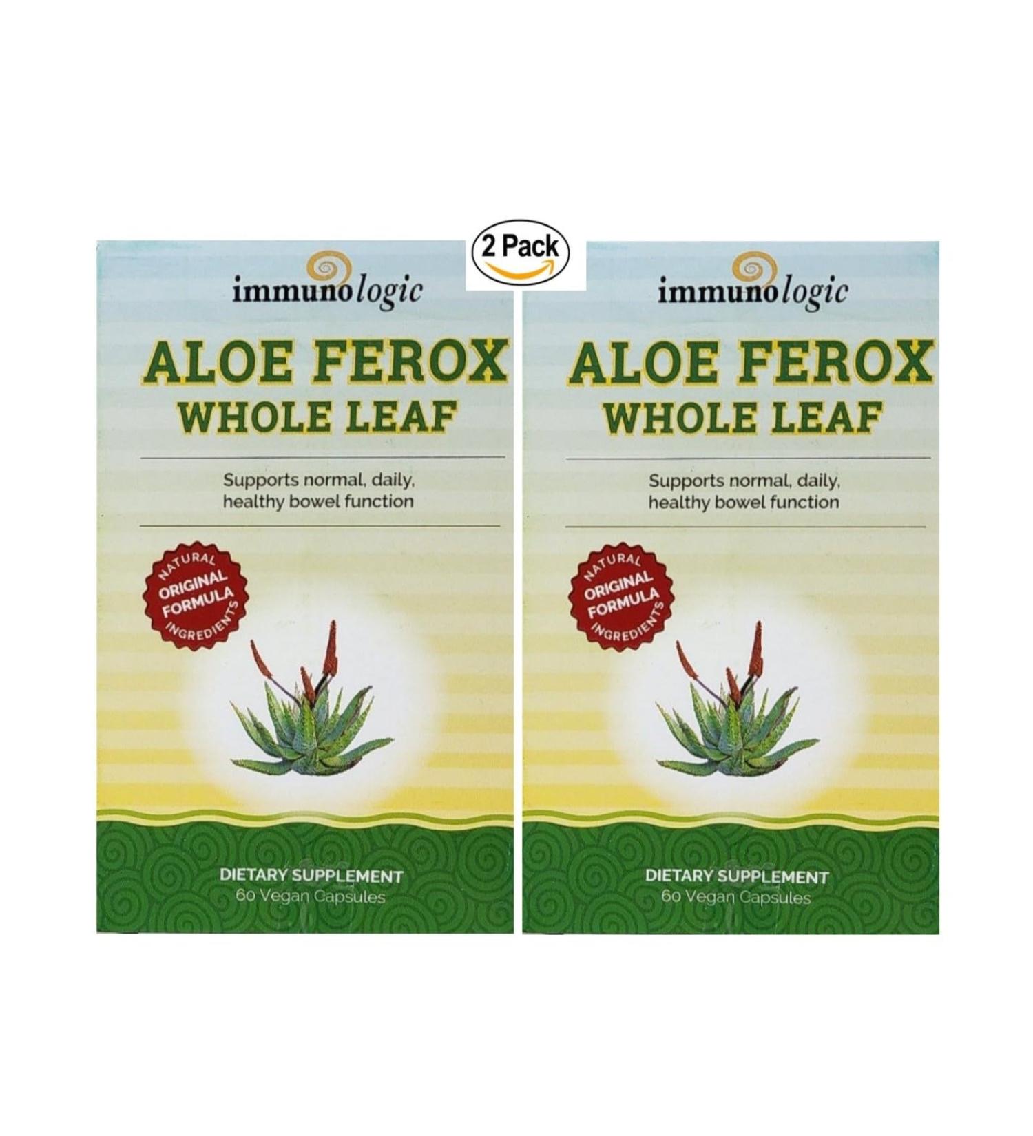 Sun Star Organics Aloe Ferox Whole Leaf Vegan Capsules - 60 Count Pack of 2
