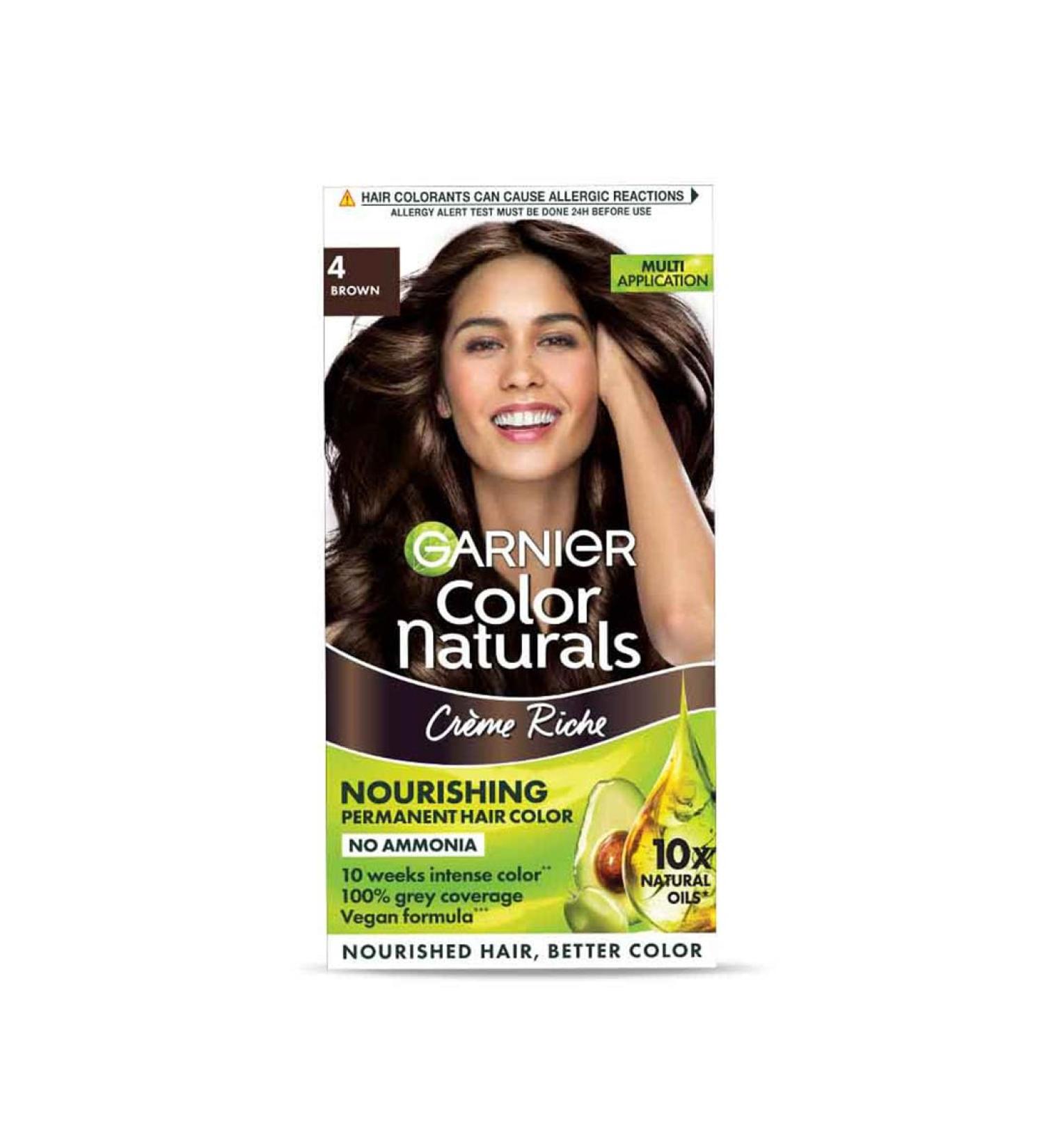 Garnier Color Naturals Cr me hair color Shade 4 Brown 70ml + 60g - Buy Online on GoSupps.com
