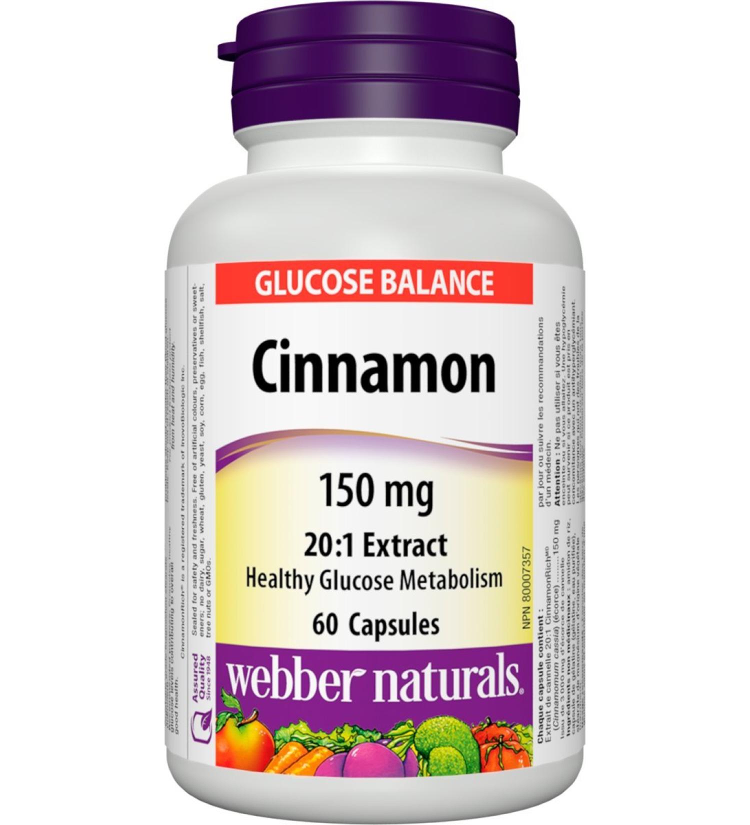 Webber Naturals Cinnulin PF Cinnamon Extract Capsule 150mg - Buy Online on GoSupps.com