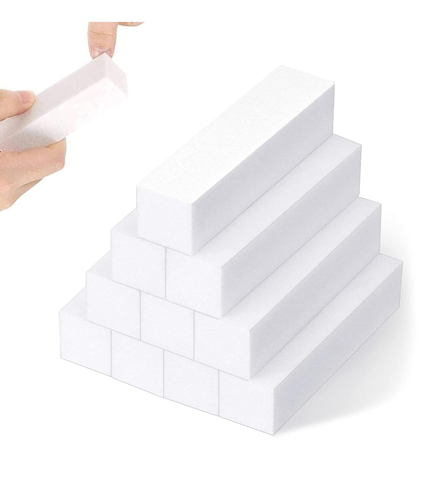 10 White Buffer Grinding Blocks - Premium Nail File & Polishing Block for Manicure Pedicure & Nail Modeling - New Generation with 4 Surfaces - Buy Online on GoSupps.com