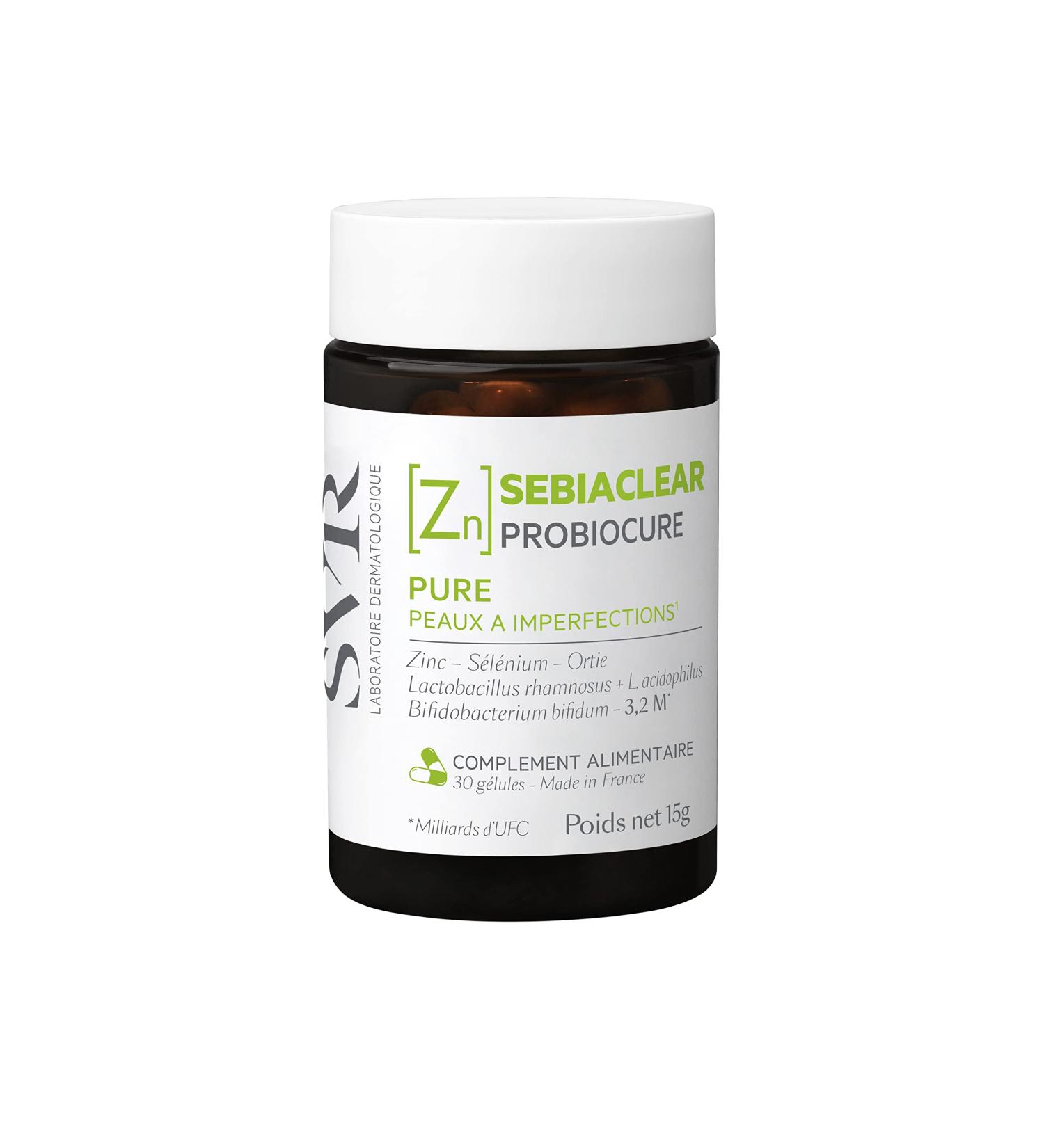 SVR - Sebiaclear Probiocure - Anti-Blemish* - For Acne-prone Skin (Black Spots Enlarged Pores Shine) - Gluten Free - 30 Capsules - Buy Online on GoSupps.com