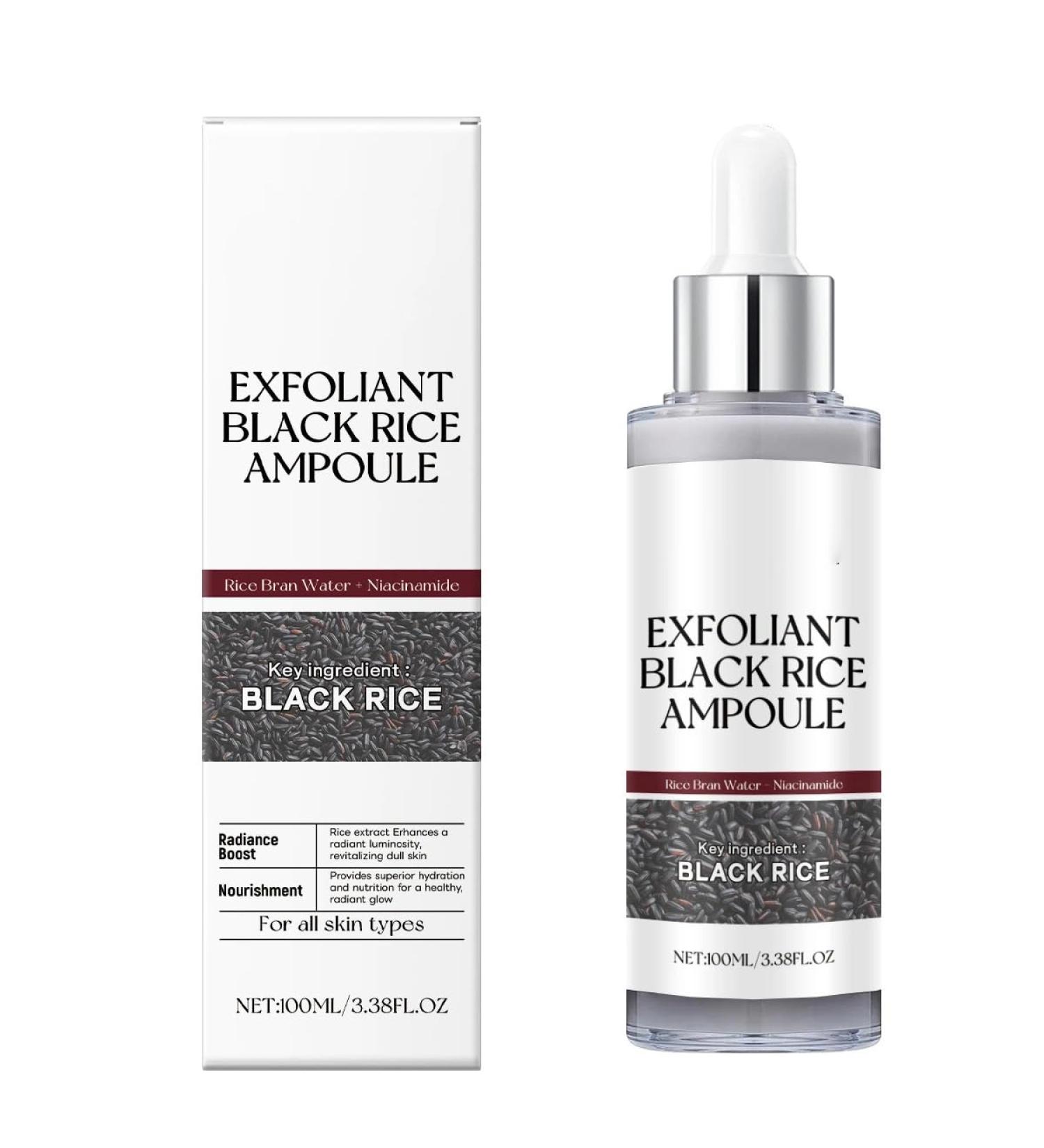 Peel Shot Glow White Rice Peeling Ampoule Duo New Soft Exfoliate Face&Body Scrub Dead Skin Cells Blackheads Remover for All Skin Types Gentle Peel Deep Hydration Moisture&Nourish Skin Care (Black 1) Black 3.38 Fl Oz (Pack