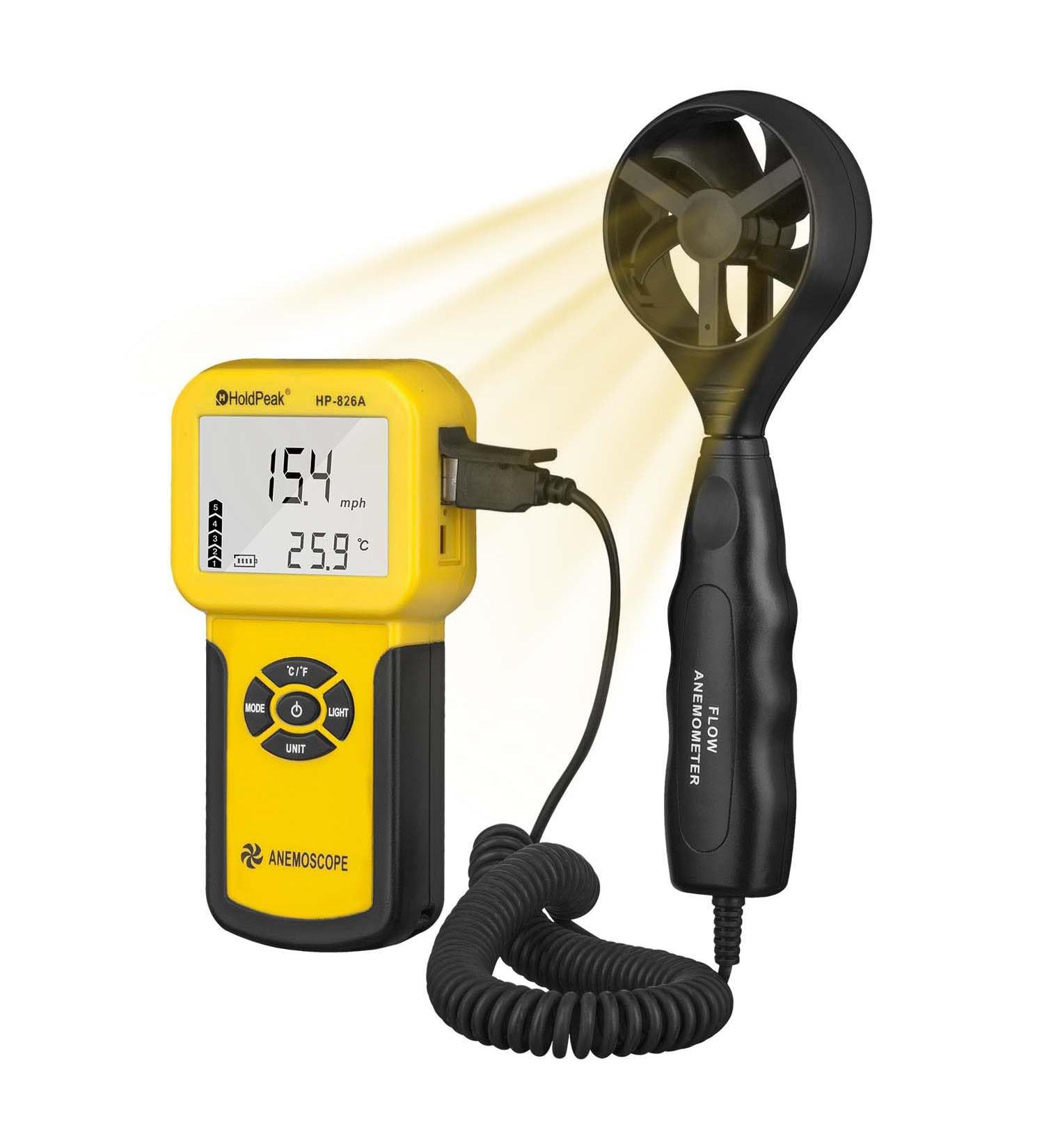 Holdpeak 826A Digital Wind Speed & Temperature Meter | Data Logger | International Shipping Available - Buy Online on GoSupps.com