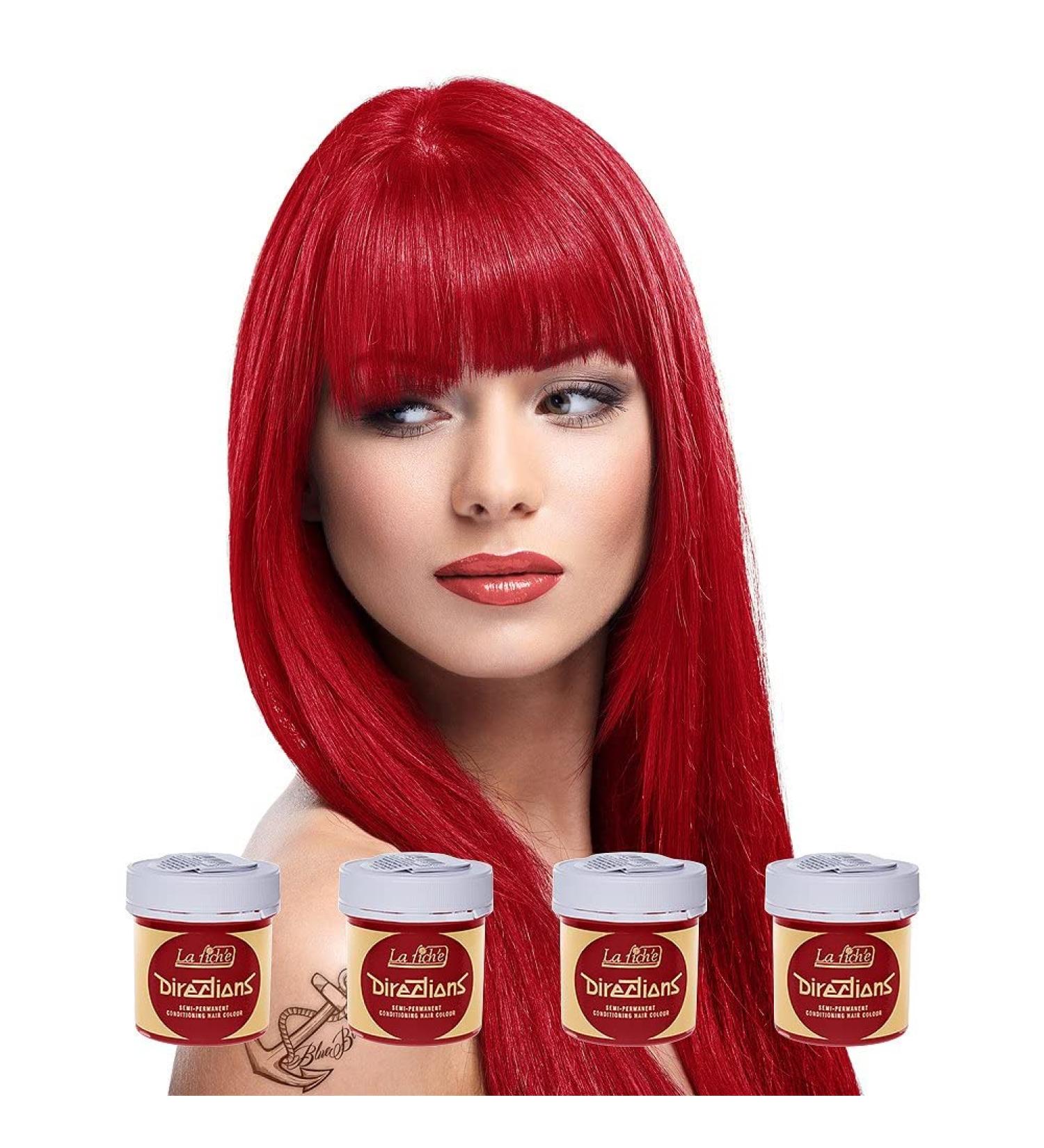 La Riche Directions Poppy Red Semi-Permanent Hair Color 100ml Jar - 4 Pack | International Shipping Available - Buy Online on GoSupps.com