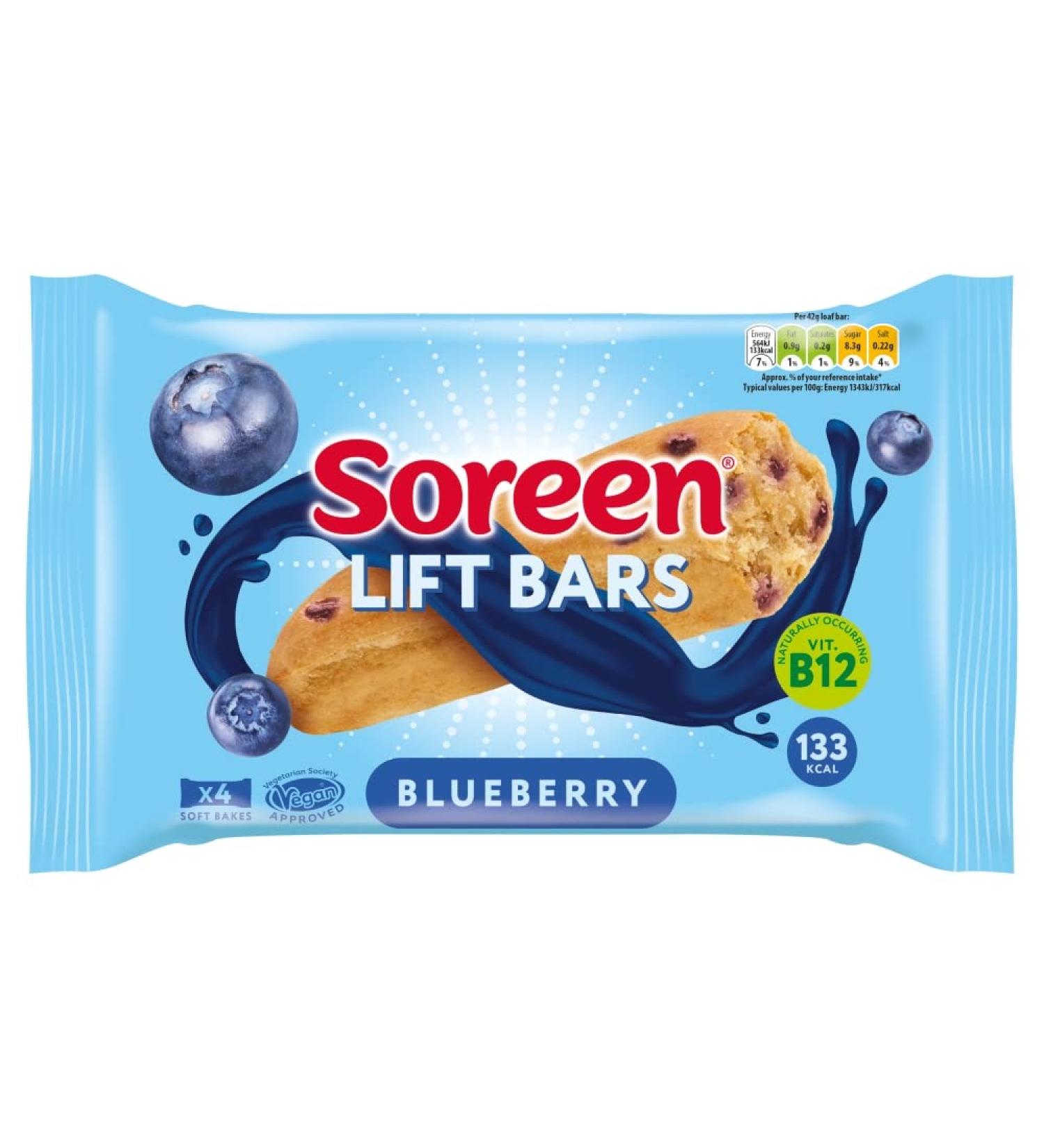 Soreen Lift Bars Blueberry 4 x 42g