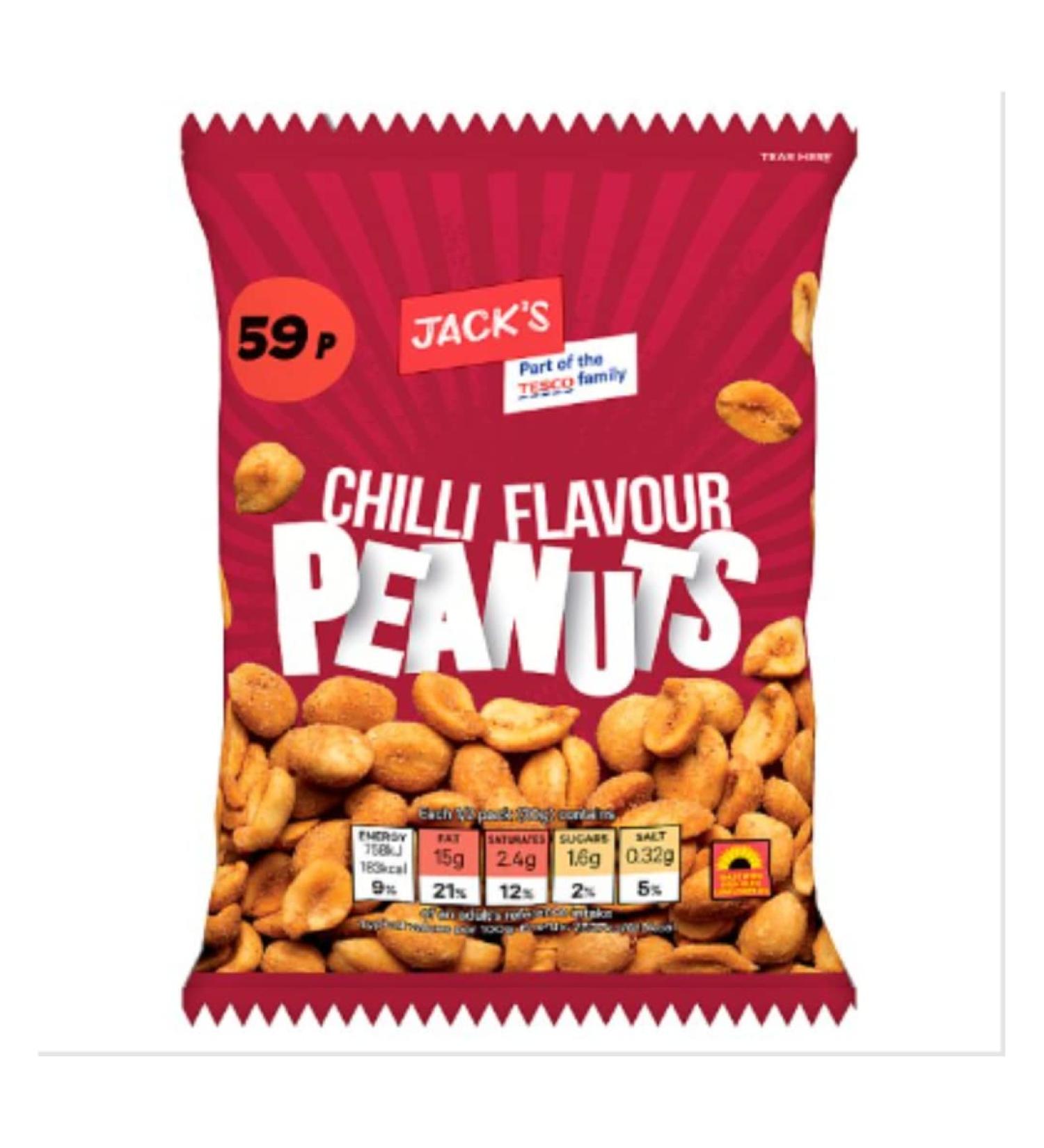 Jack's Chilli Flavour Peanuts 60g x Case of 24