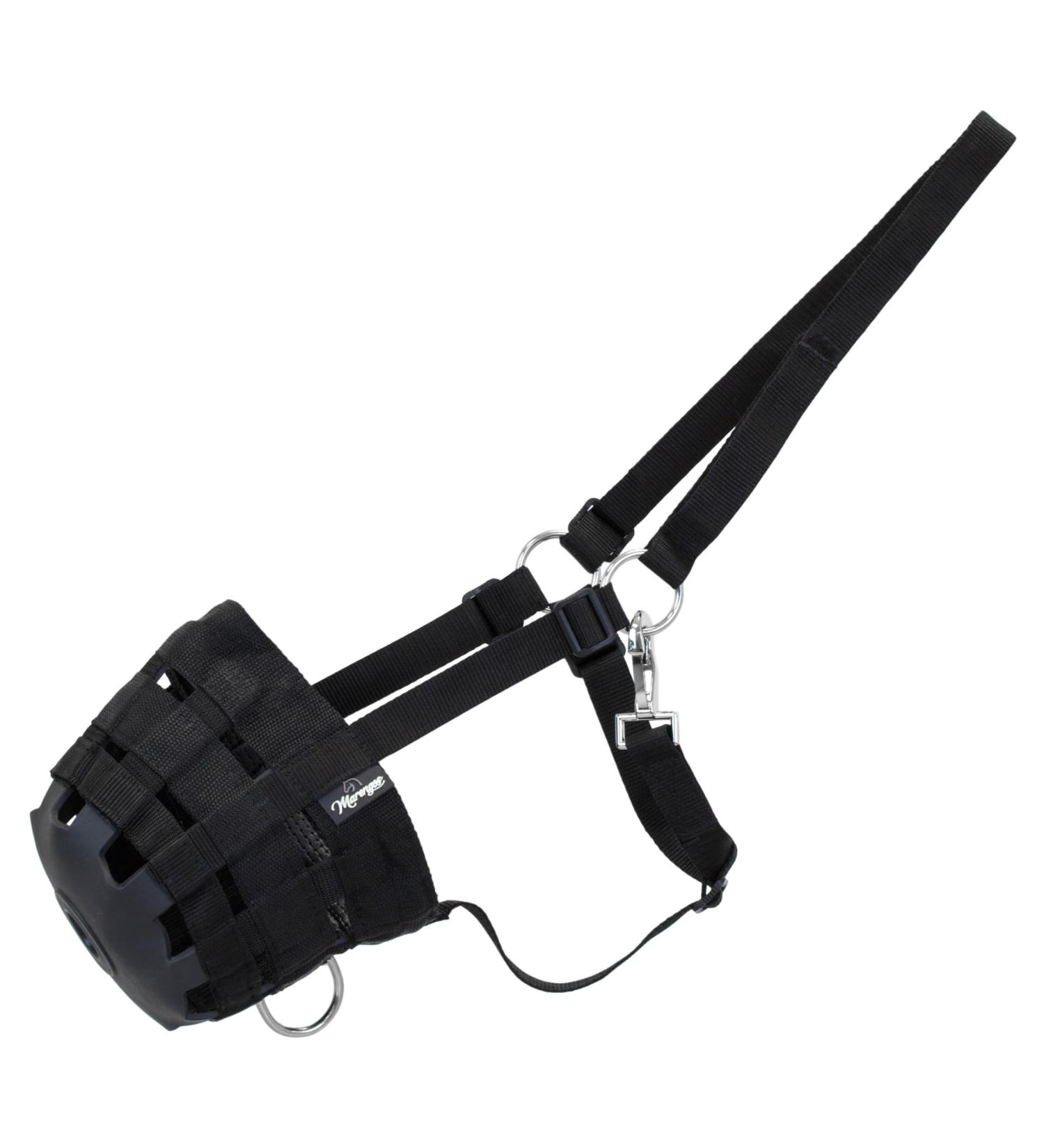Marengos Fressbremse Horse & Pony Muzzle | Adjustable Black Muzzle for Shetland Pony and Warmbloods | Control Grass Consumption & Assist with Health Issues - Buy Online on GoSupps.com